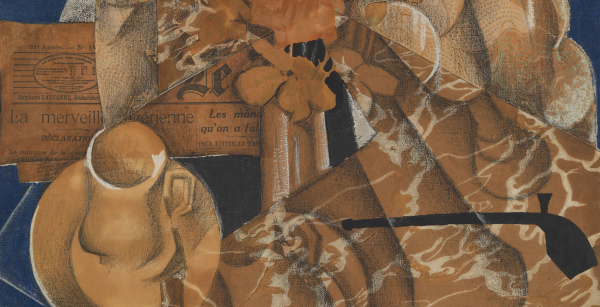 Juan Gris's Two Collages from 1914: Cup, Glasses, and Bottle (Le