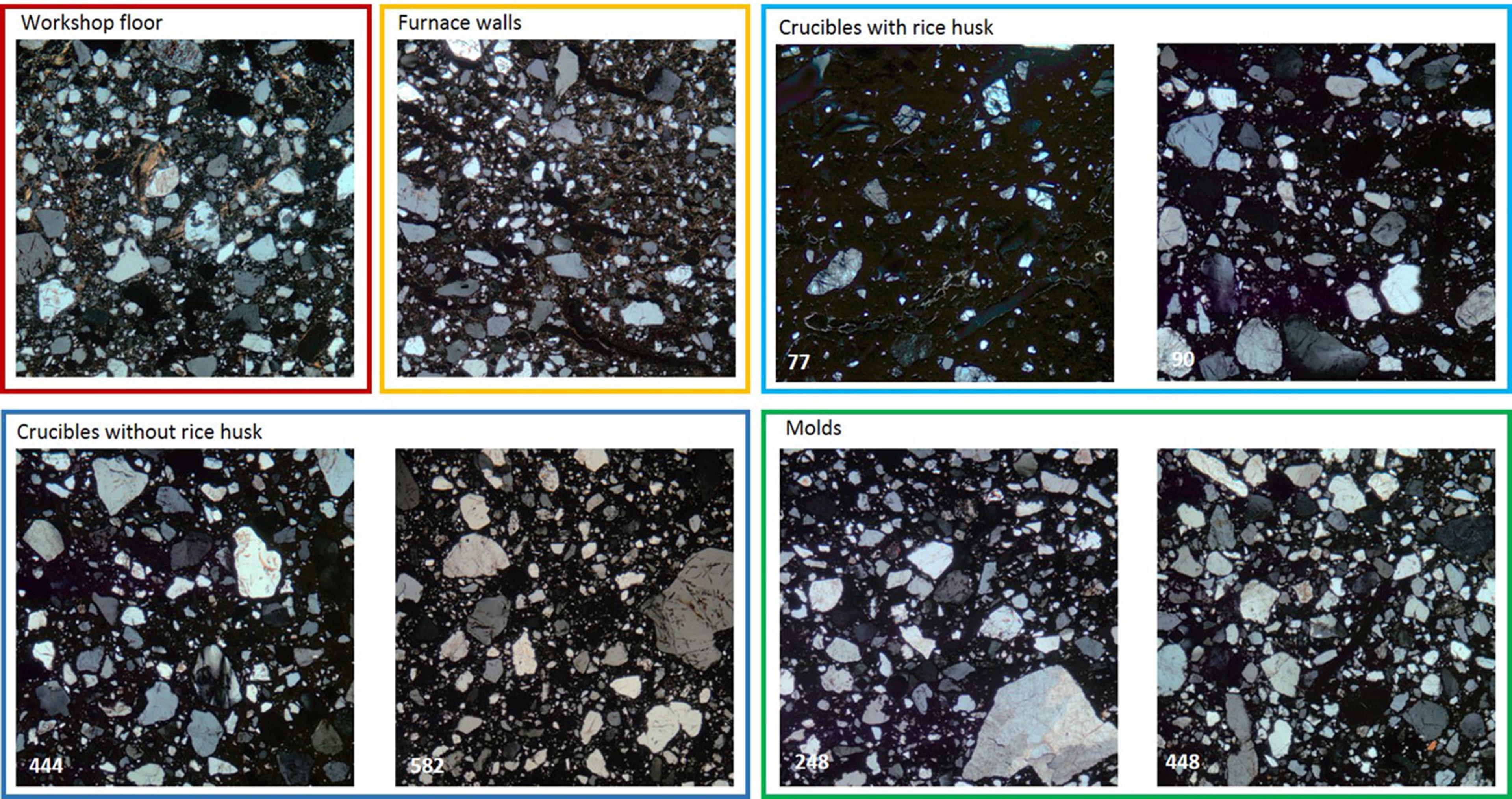 Grid of eight micrographs from the project site