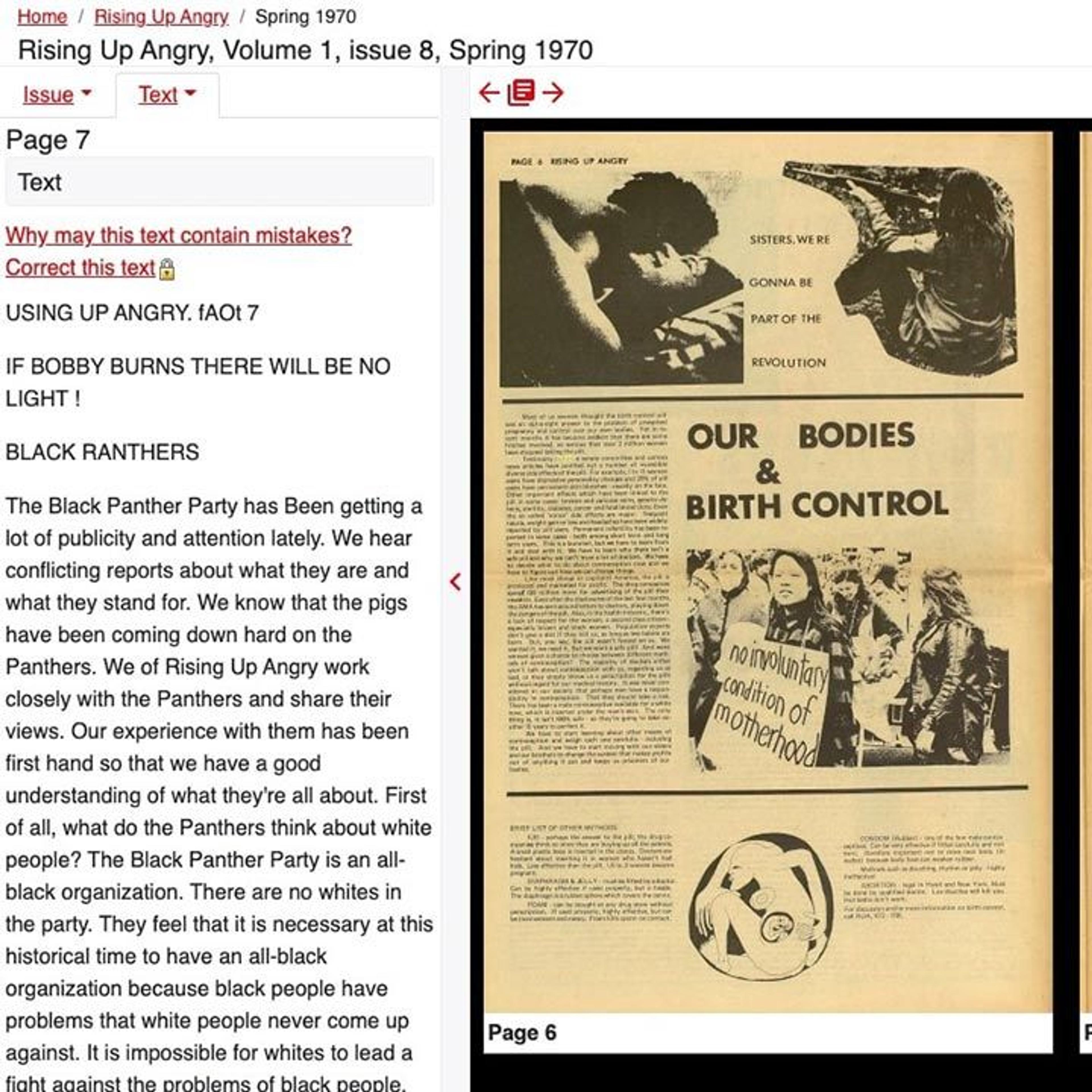 A display of Rising Up Angry in Independent Voices