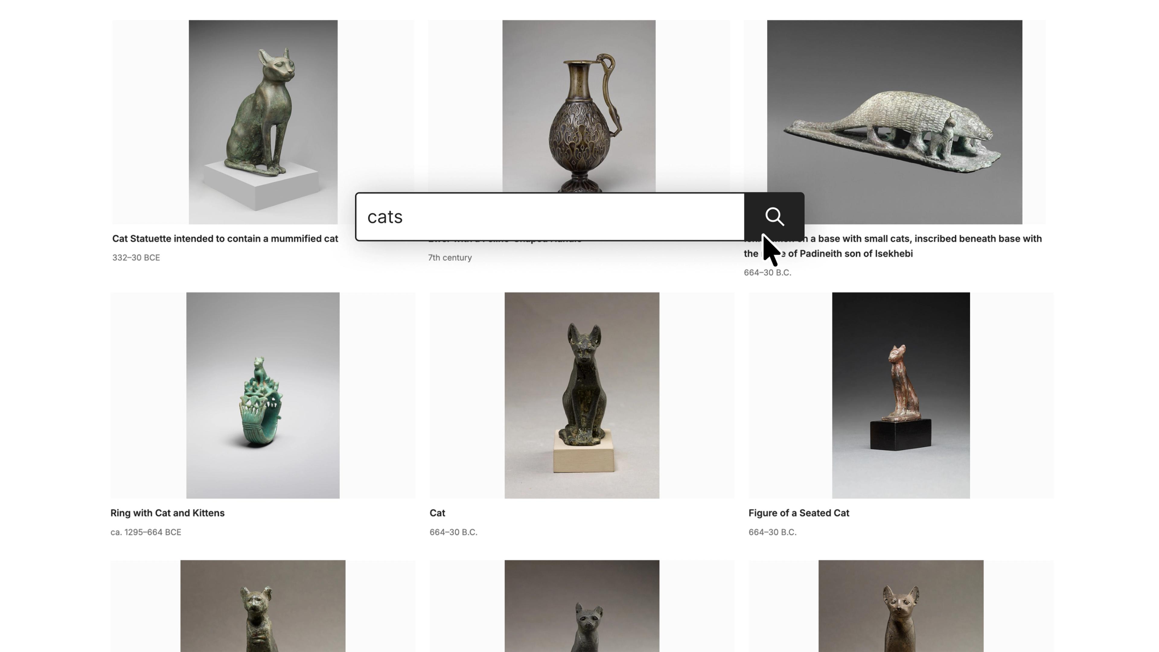 Search engine result of various cats