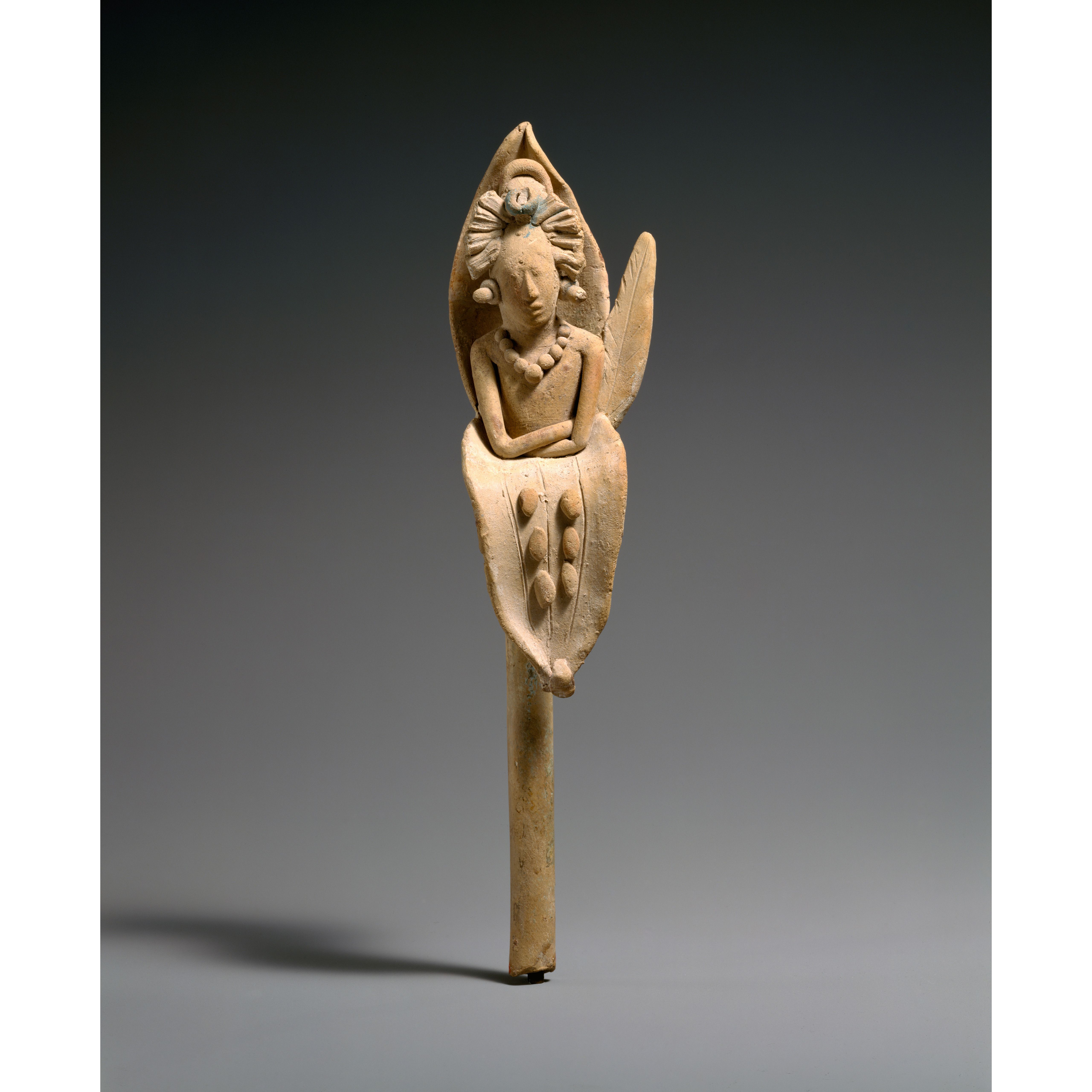 Maya artist(s) - Whistle with the Maize God emerging from a flower
