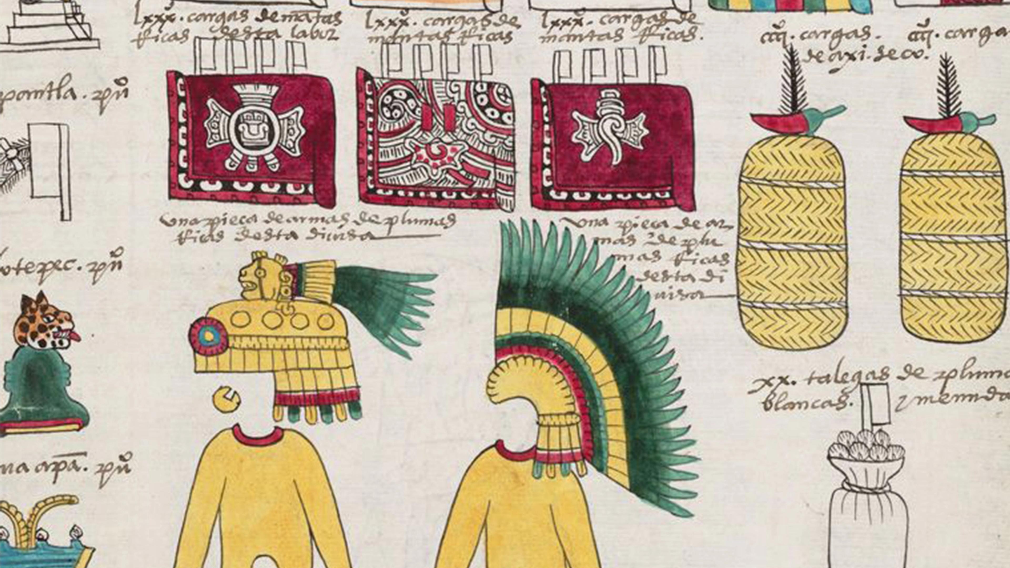 Page from the Codex Mendoza, an ancient American manuscript