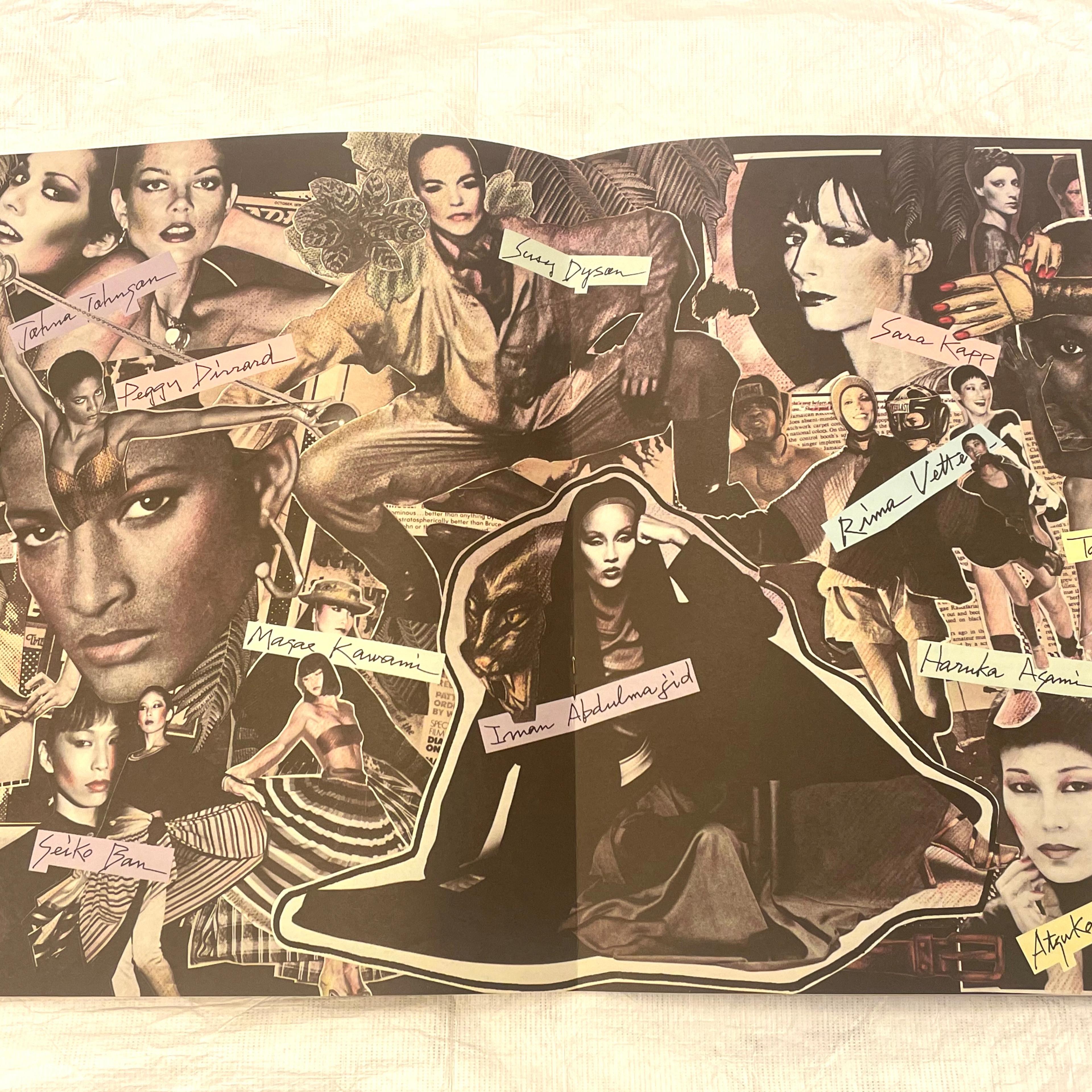 Black and white collage of various models