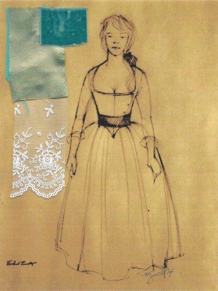 Costume design by Paul Tazewell for Eliza for the Broadway production of Hamilton