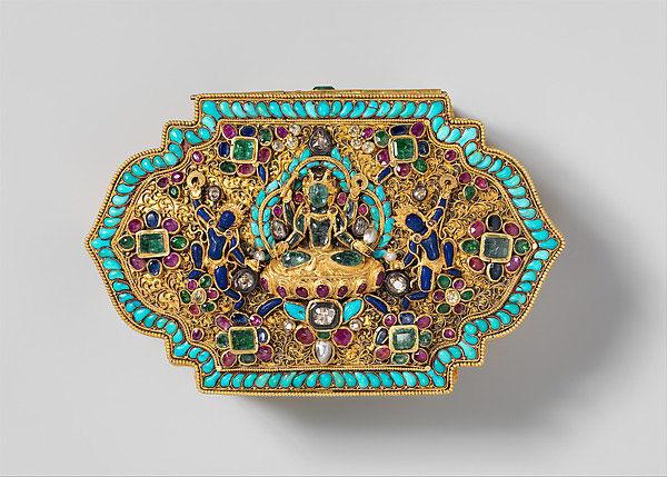 Leaf Shaped Box, 17th–19th century | Top decoration Newari, box Tibet Lhasa area | 15.95.167