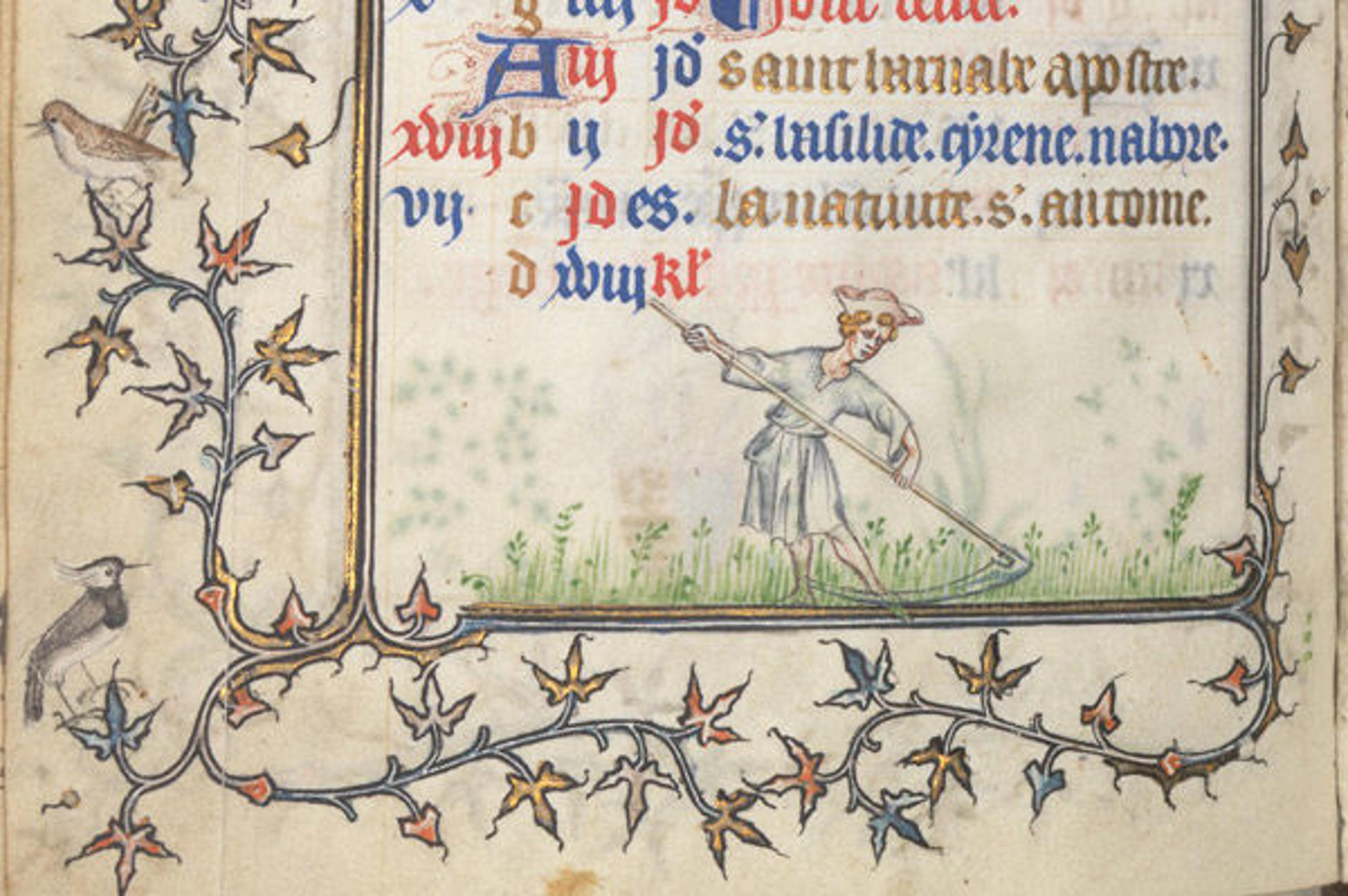 Attributed to Jean Le Noir (French, active 1331–75). The Prayer Book of Bonne of Luxembourg, Duchess of Normandy, before 1349. Made in Paris, France. French. Tempera, grisaille, ink, and gold on vellum; Overall (closed): 5 3/16 x 3 13/16 x 1 5/8 in. (13.2 x 9.7 x 4.2 cm) Overall (approx. size opened): 5 3/16 x 7 11/16 x 2 13/16 in. (13.2 x 19.5 x 7.1 cm) individual folios: 4 15/16 x 3 9/16 in. (12.6 x 9 cm) Storage (Book Box): 6 5/16 x 5 3/16 x 2 3/8 in. (16 x 13.2 x 6.1 cm). The Metropolitan Museum of Art, New York, The Cloisters Collection, 1969 (69.86)