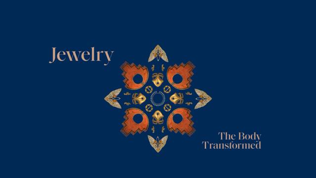 Kaleidoscopic design on a blue ground