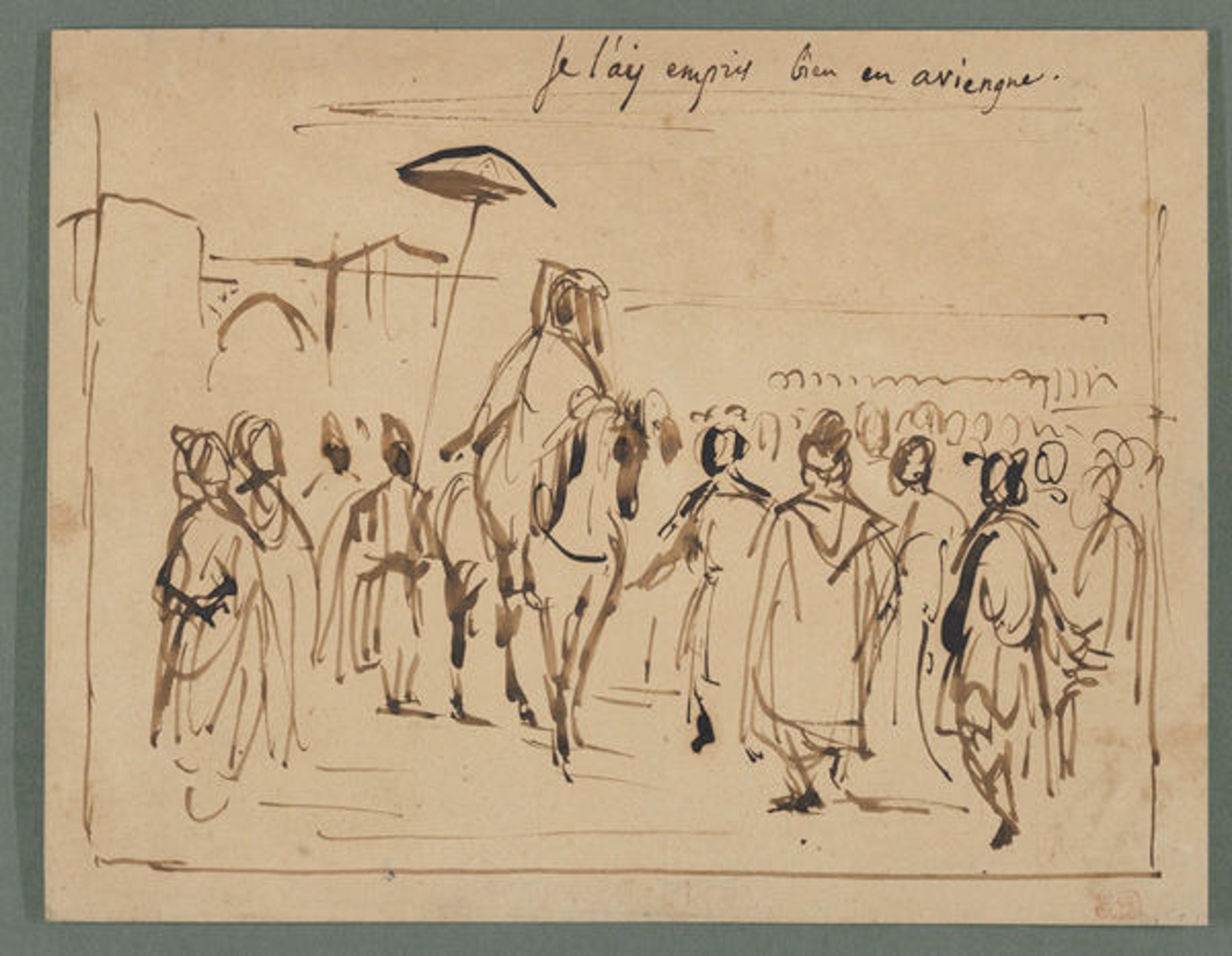 Eugène Delacroix (French, 1798–1863) | Study for The Sultan of Morocco and His Entourage, ca. 1832–33 | The Metropolitan Museum of Art, New York, Gift from the Karen B. Cohen Collection of Eugène Delacroix, in honor of Henri Loyrette, 2013 (2013.1135.20)