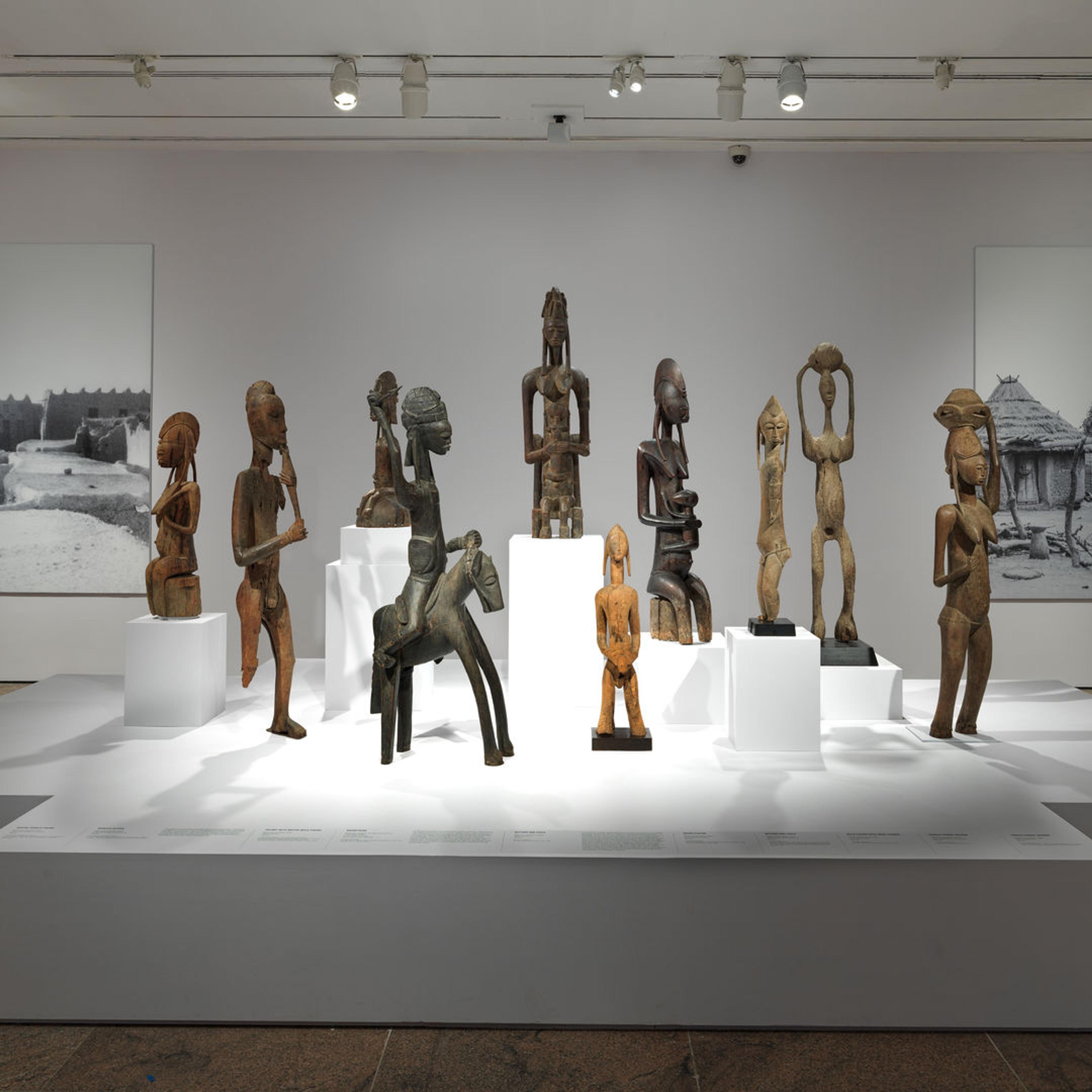 Installation view of the exhibition "Sahel: Art and Empires on the Shores of the Sahara."