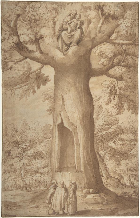 Jacopo Ligozzi (Italian Verona, 1547–1627 Florence). Beech of the Madonna at La Verna, 1605–07.