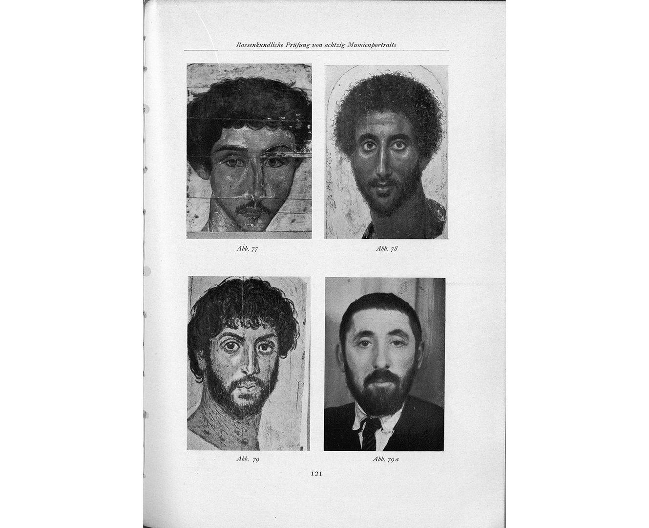 Plate from a book, in black and white, showing the heads and shoulders of four individual men.