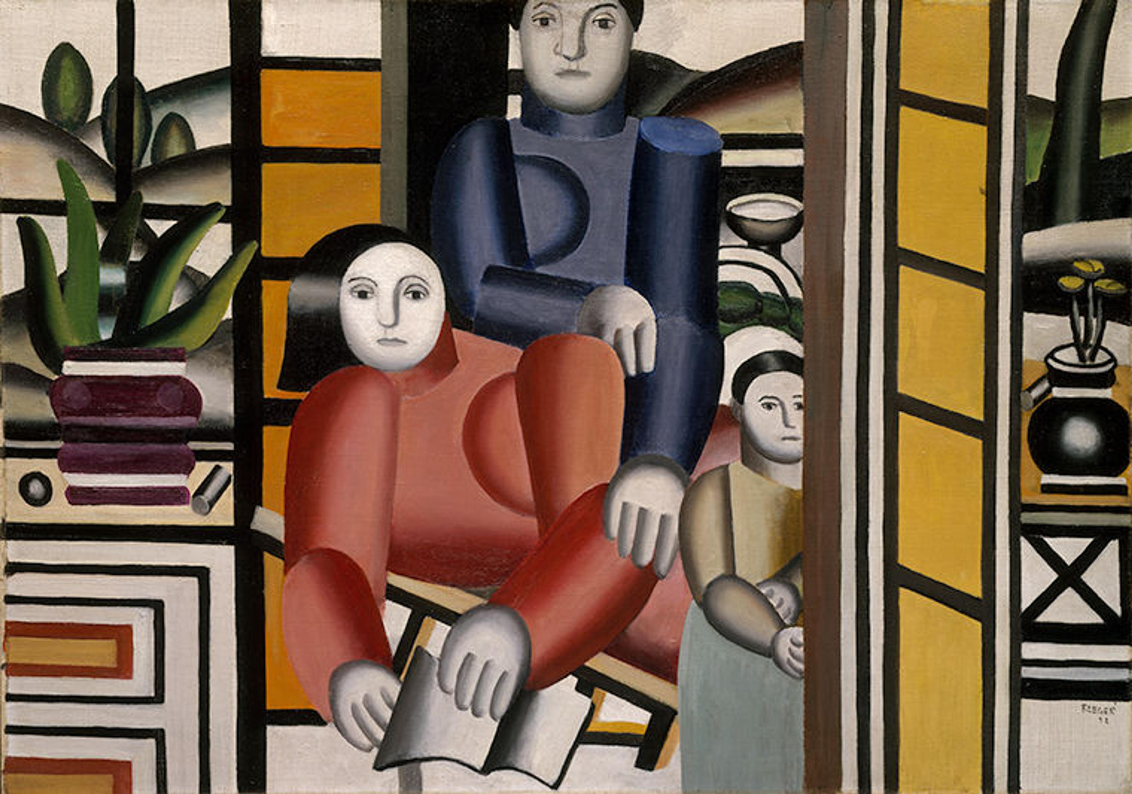 Three Women by a Garden by Fernand Léger