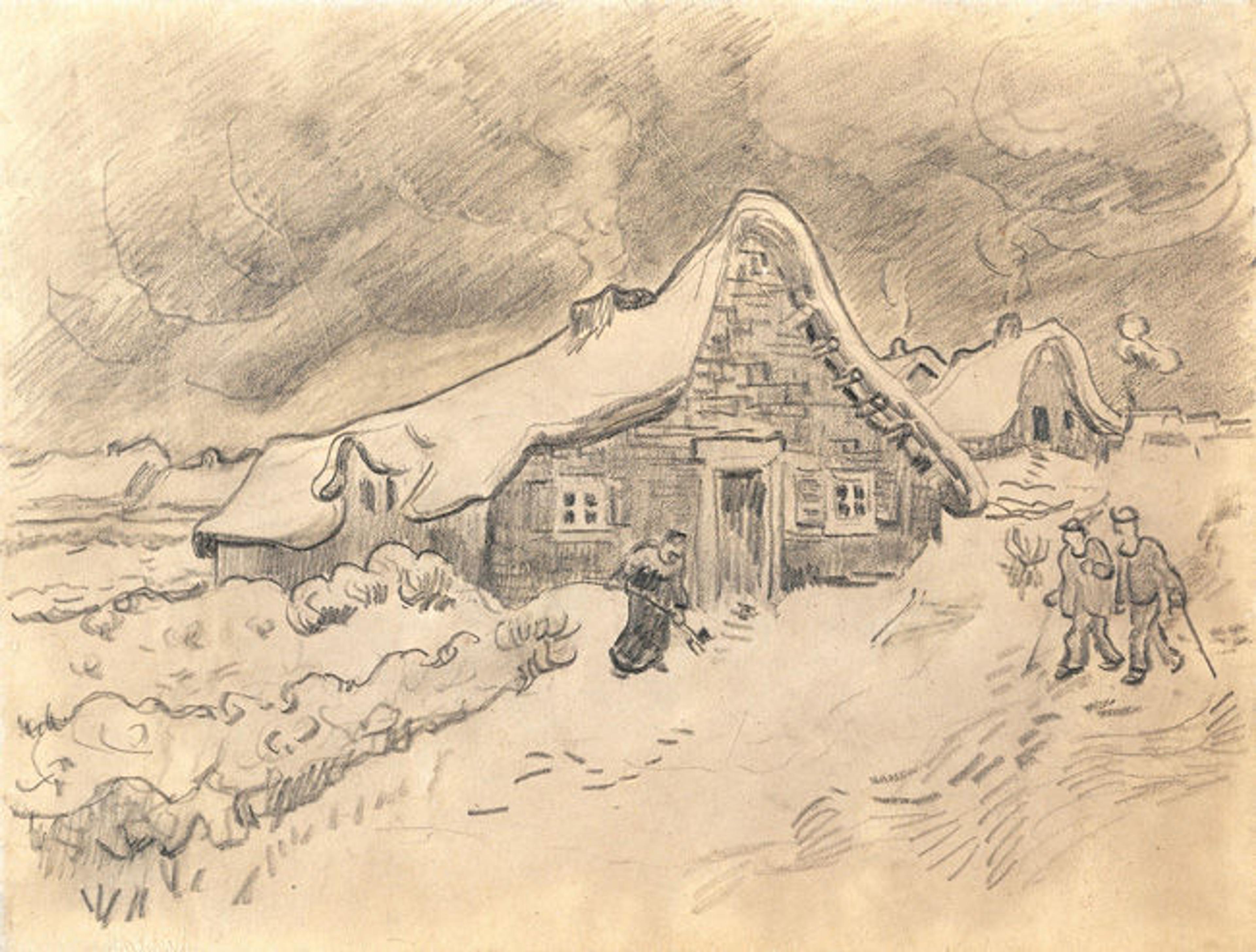 Houses in the Countryside in the Snow