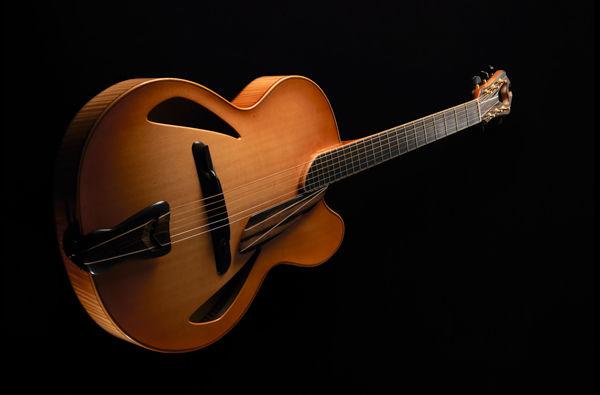 James D'Aquisto (American, 1935–1995). Archtop guitar, 1993. American. Spruce, maple, ebony; W. 17 in. The Metropolitan Museum of Art, New York, Gift of Steve Miller, 2012 (2012.246)