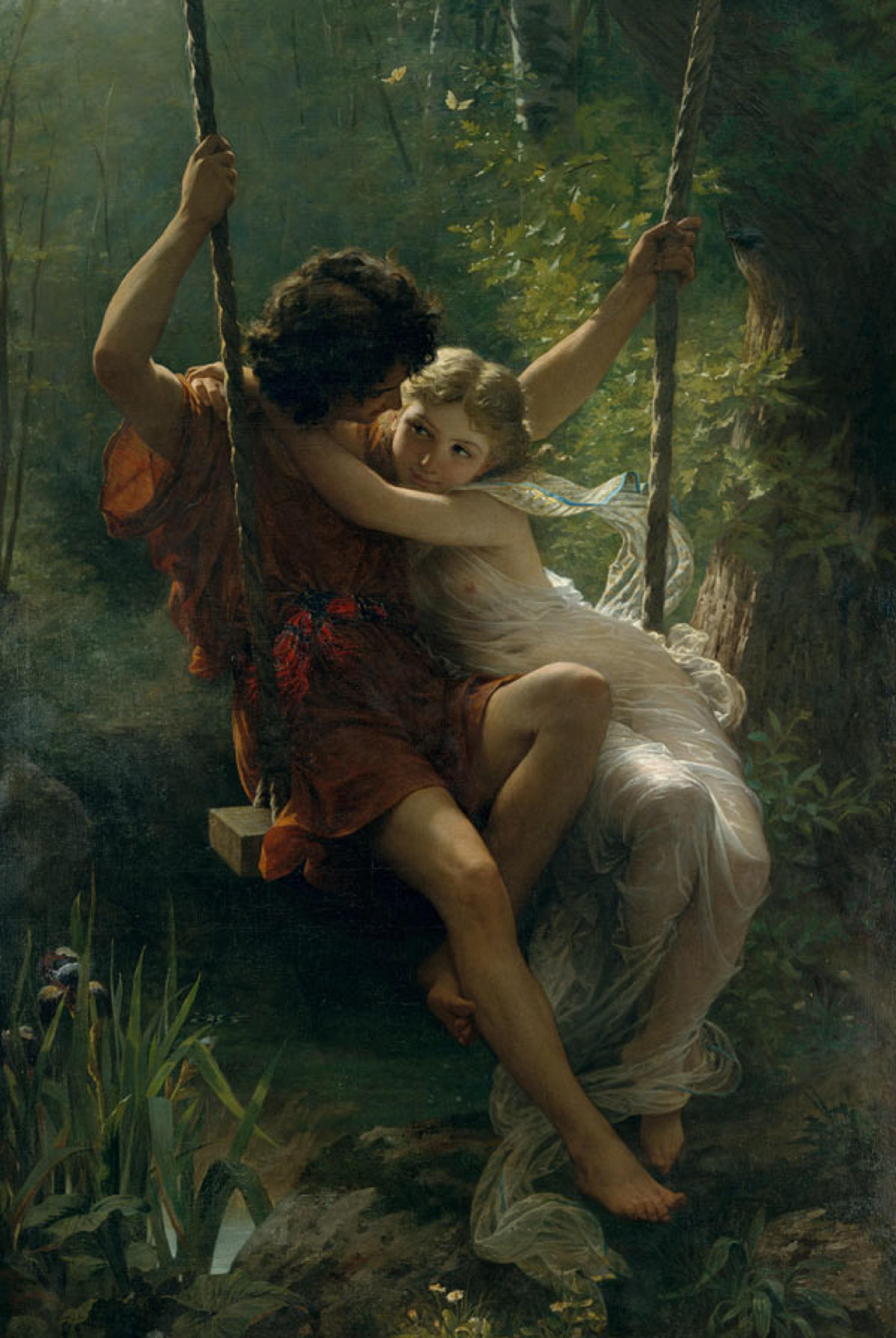 Pierre-Auguste Cot (French, 1837–1883). Springtime, 1873. Oil on canvas; 84 x 50 in. (213.4 x 127 cm). The Metropolitan Museum of Art, New York, Gift of Steven and Alexandra Cohen, 2012 (2012.575)