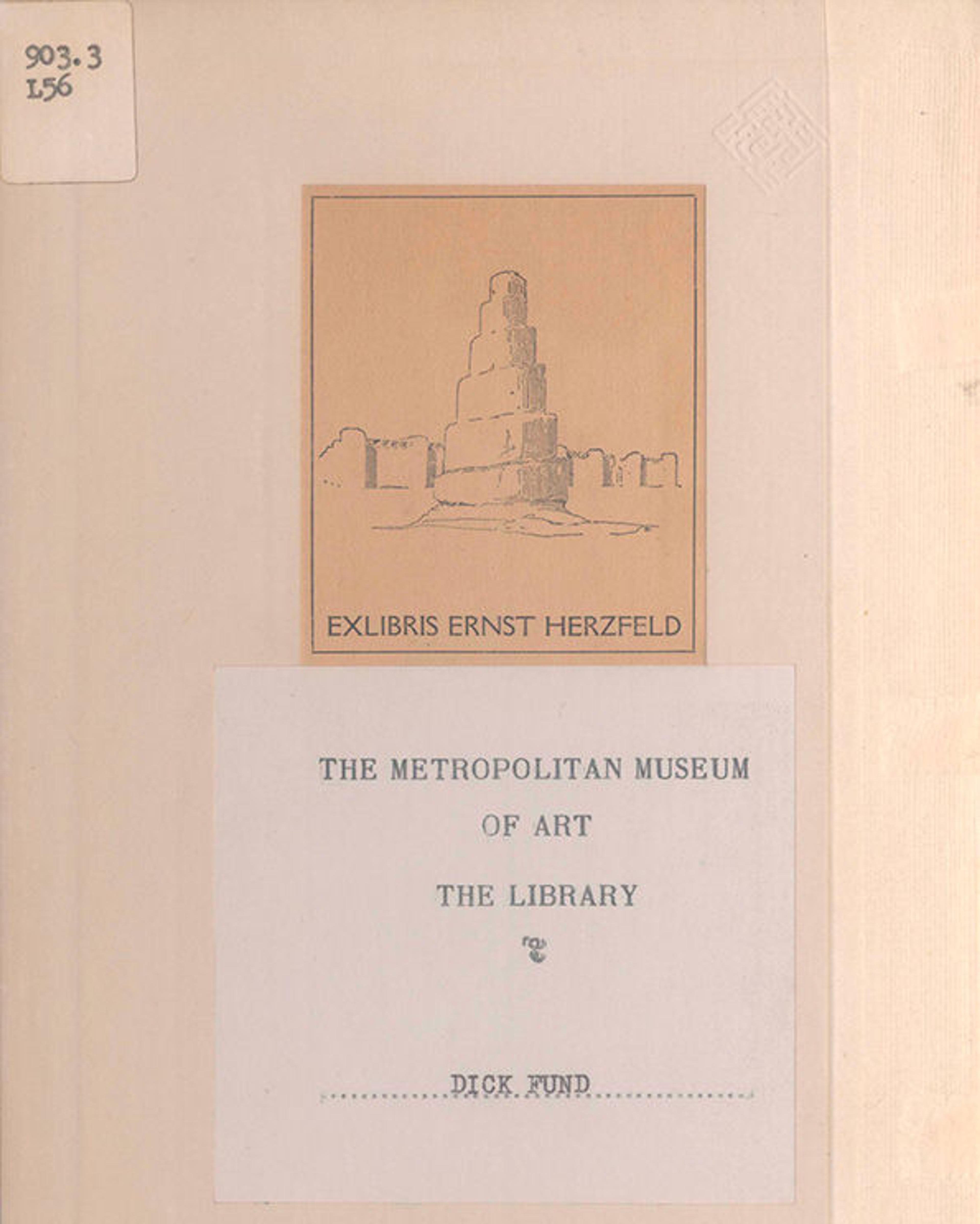 Front cover of Herzfeld's copy of Baghdad during the Abbasid Caliphate