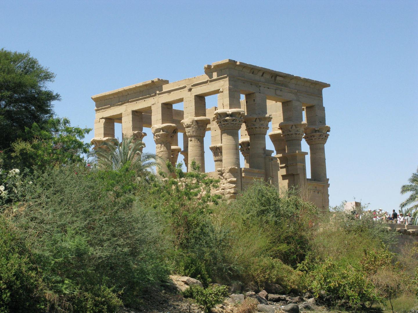 The kiosk on Philae Island probably built by the Emperor Augustus (30–14 BCE).