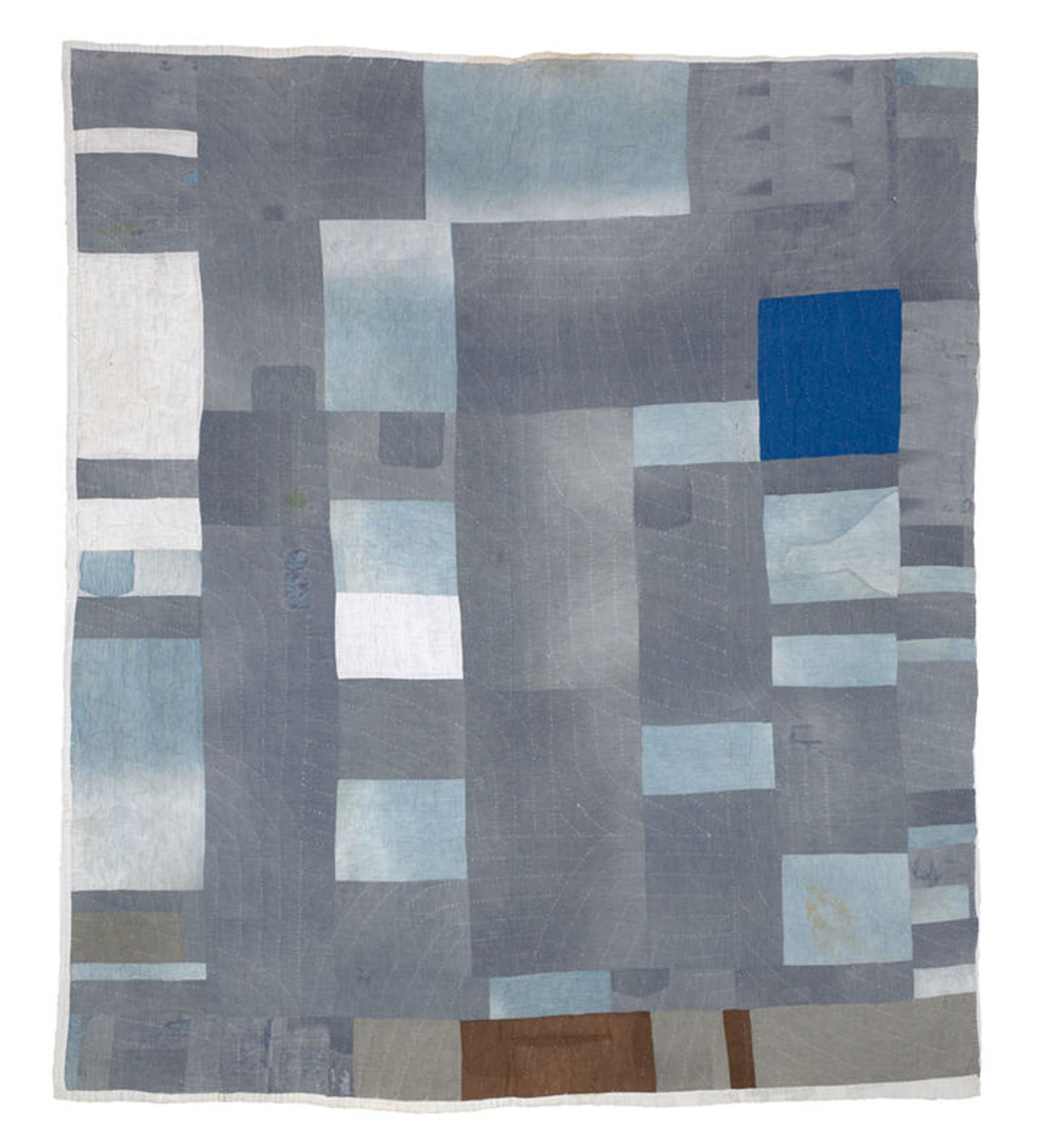 Lucy Mingo's Block and strips work-clothes quilt