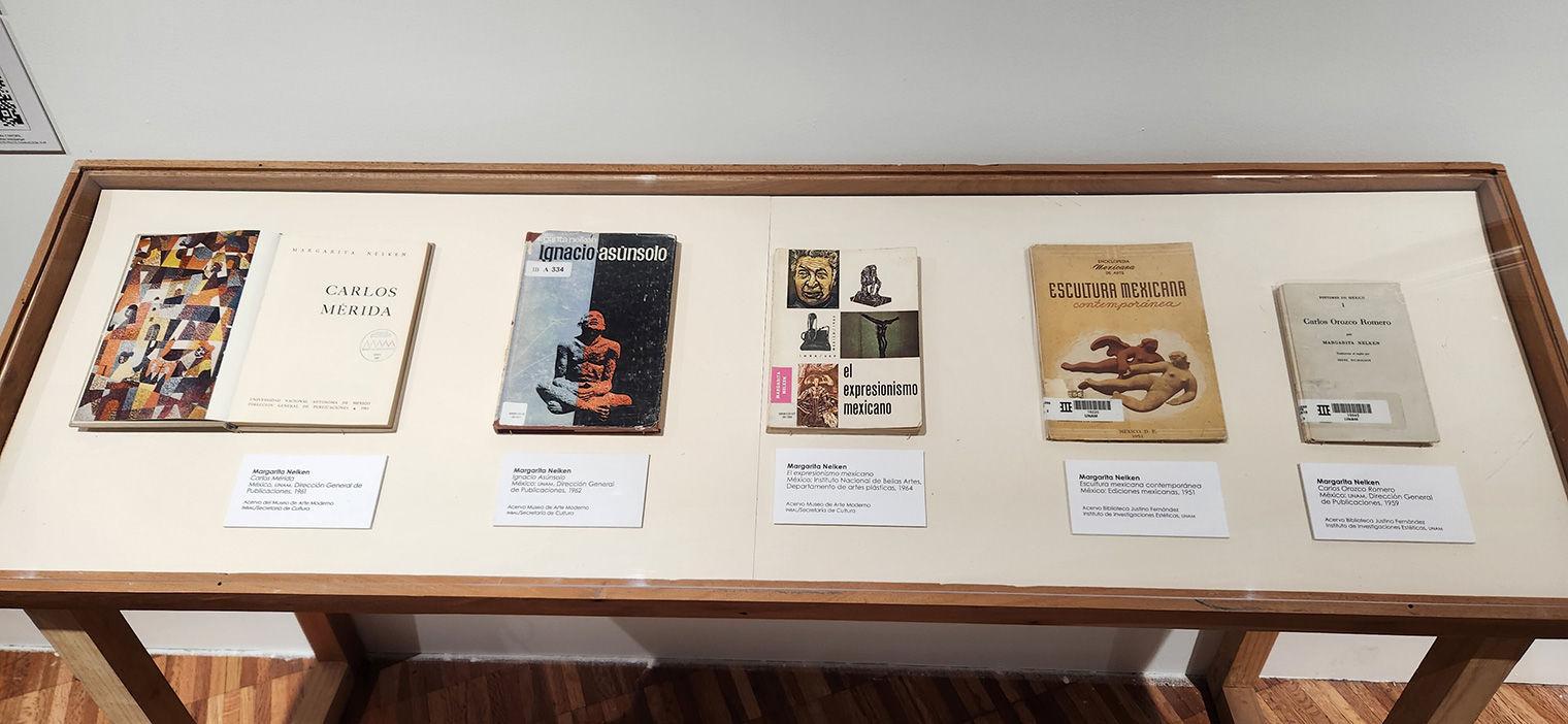 vitrine display of books