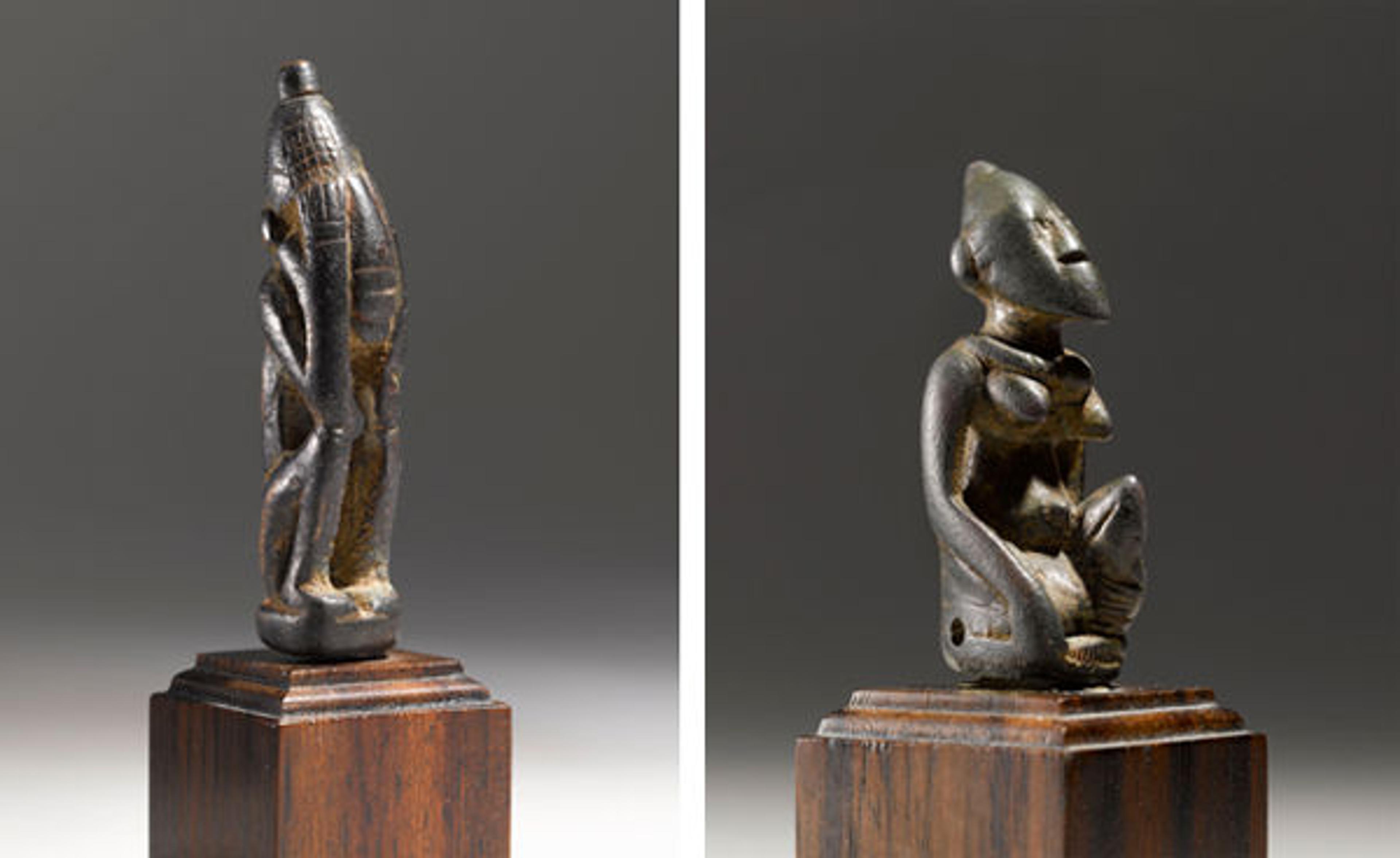 Seated Figure and Pendant with Kneeling Female Figure
