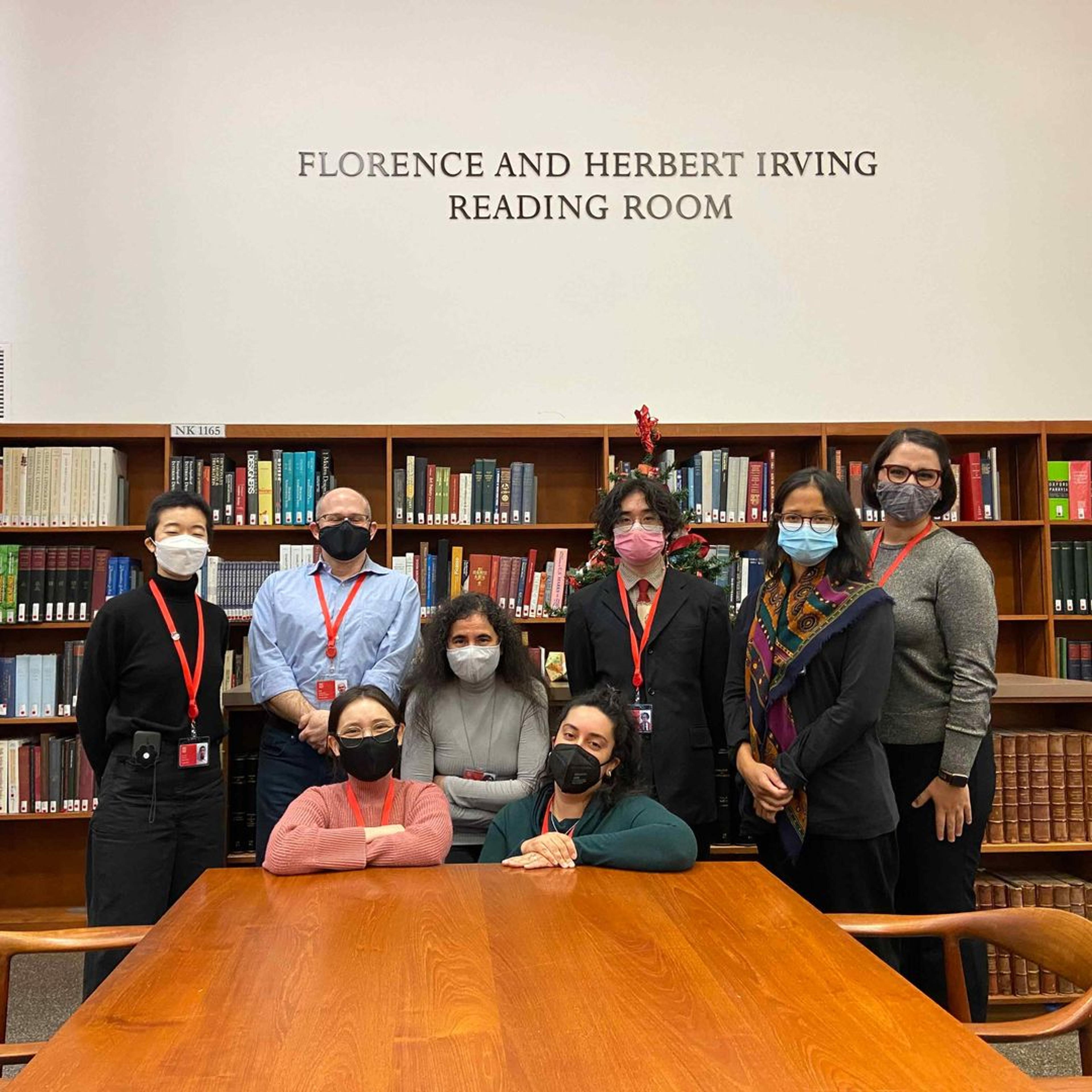 NEH grant participants group photo in the reading room