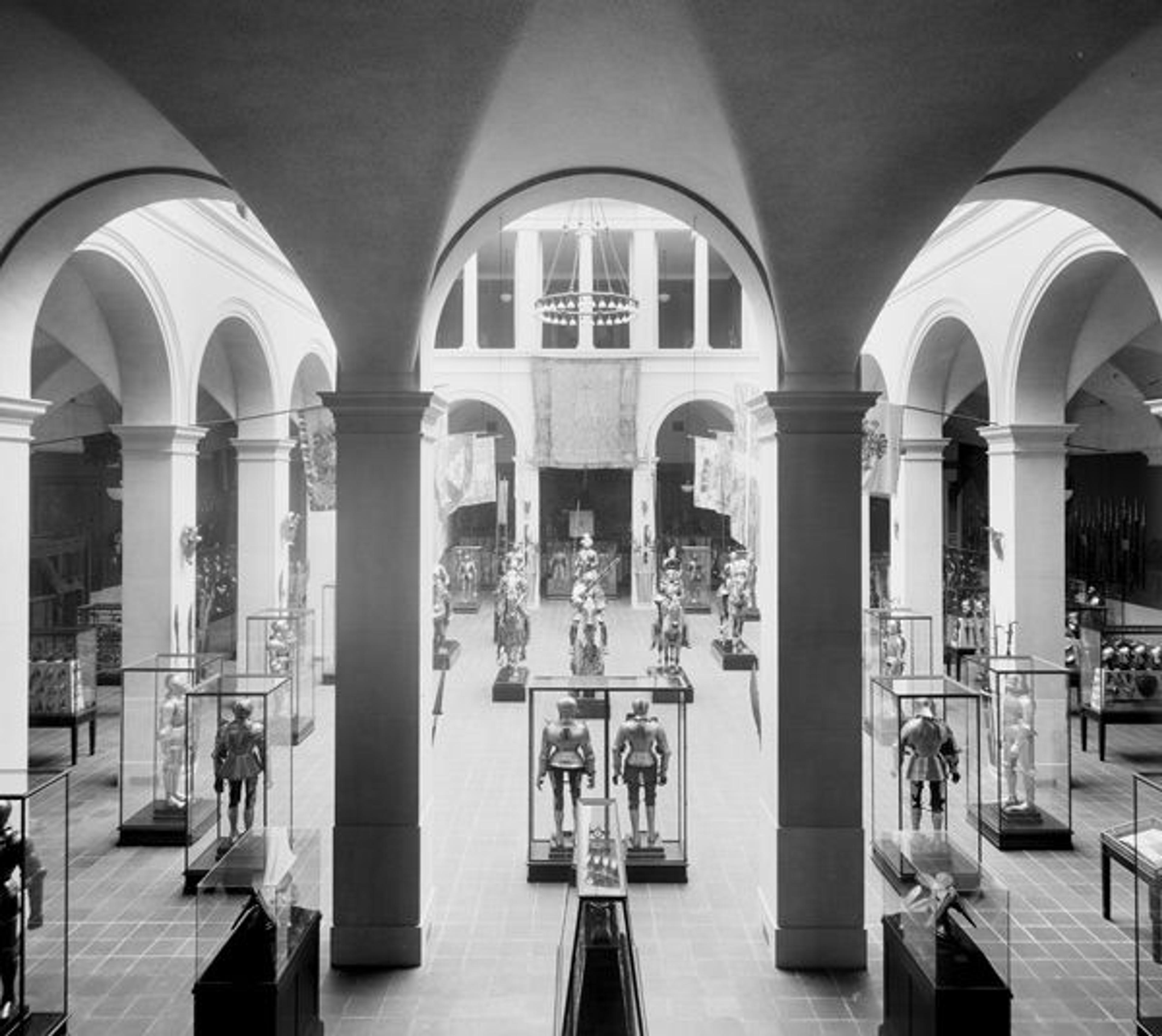 The Metropolitan Museum of Art, Wing H, first floor: Arms and Armor galleries. Photographed 1914