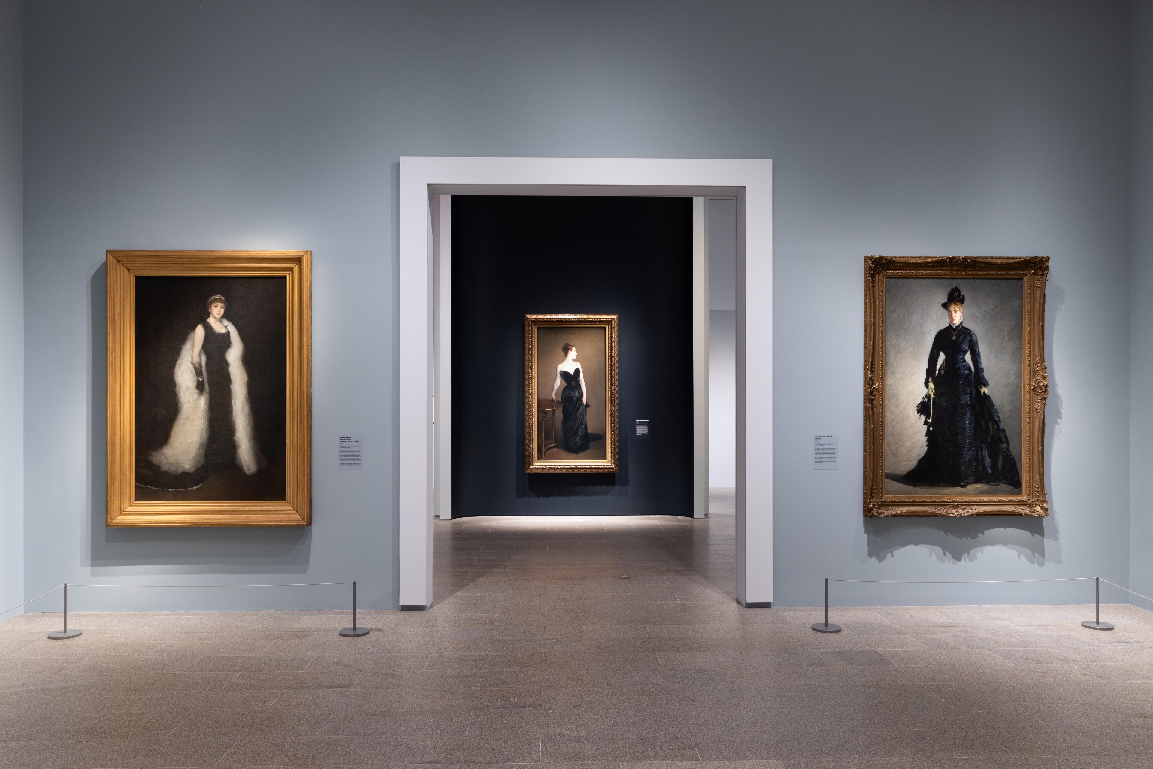 Large gallery view with three painting hung
