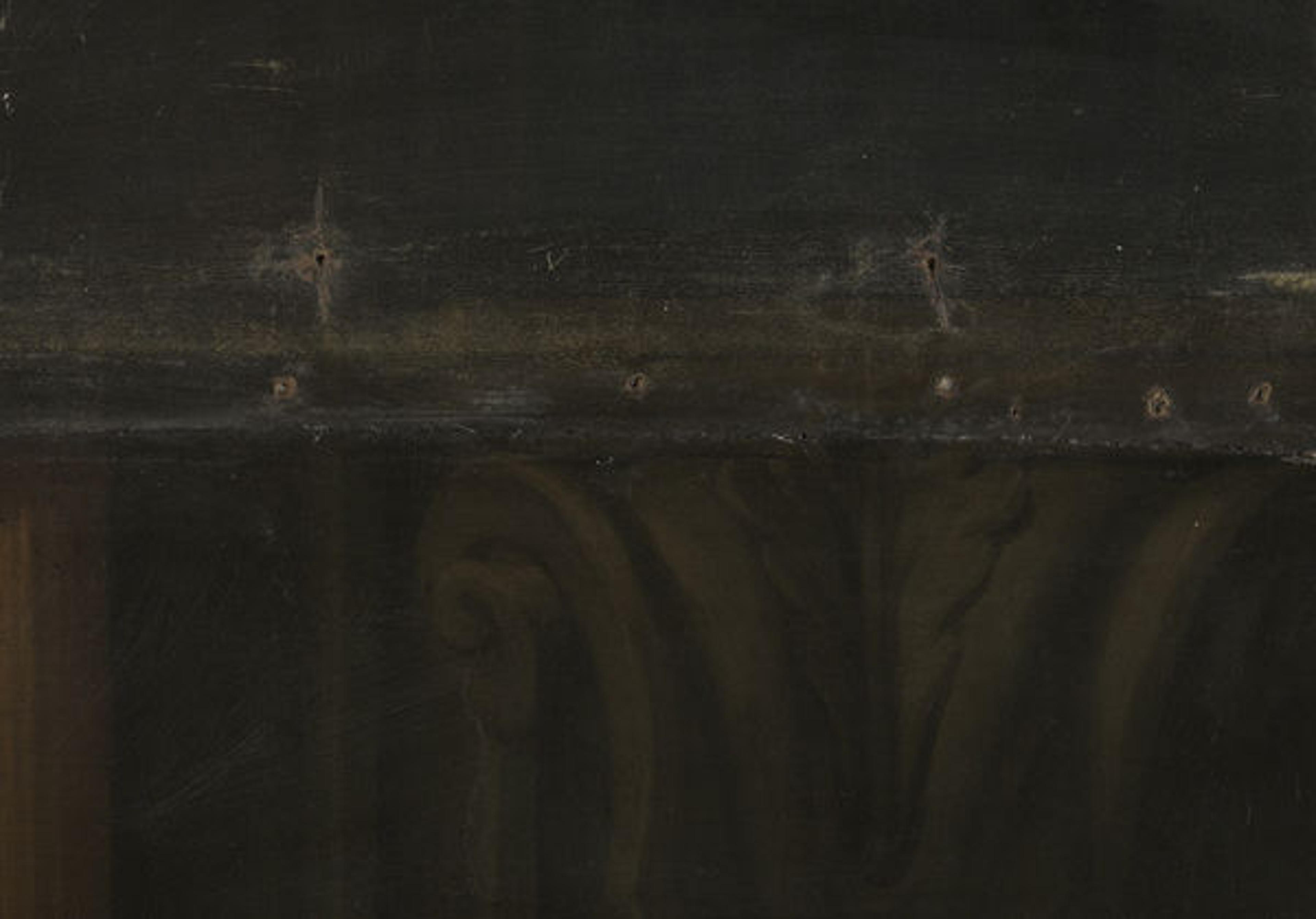 Charles Le Brun (French, 1619–1690) | Everhard Jabach (1618–1695) and His Family | 2014.250; Detail of upper right showing damage caused by tacks driven through original paint surface