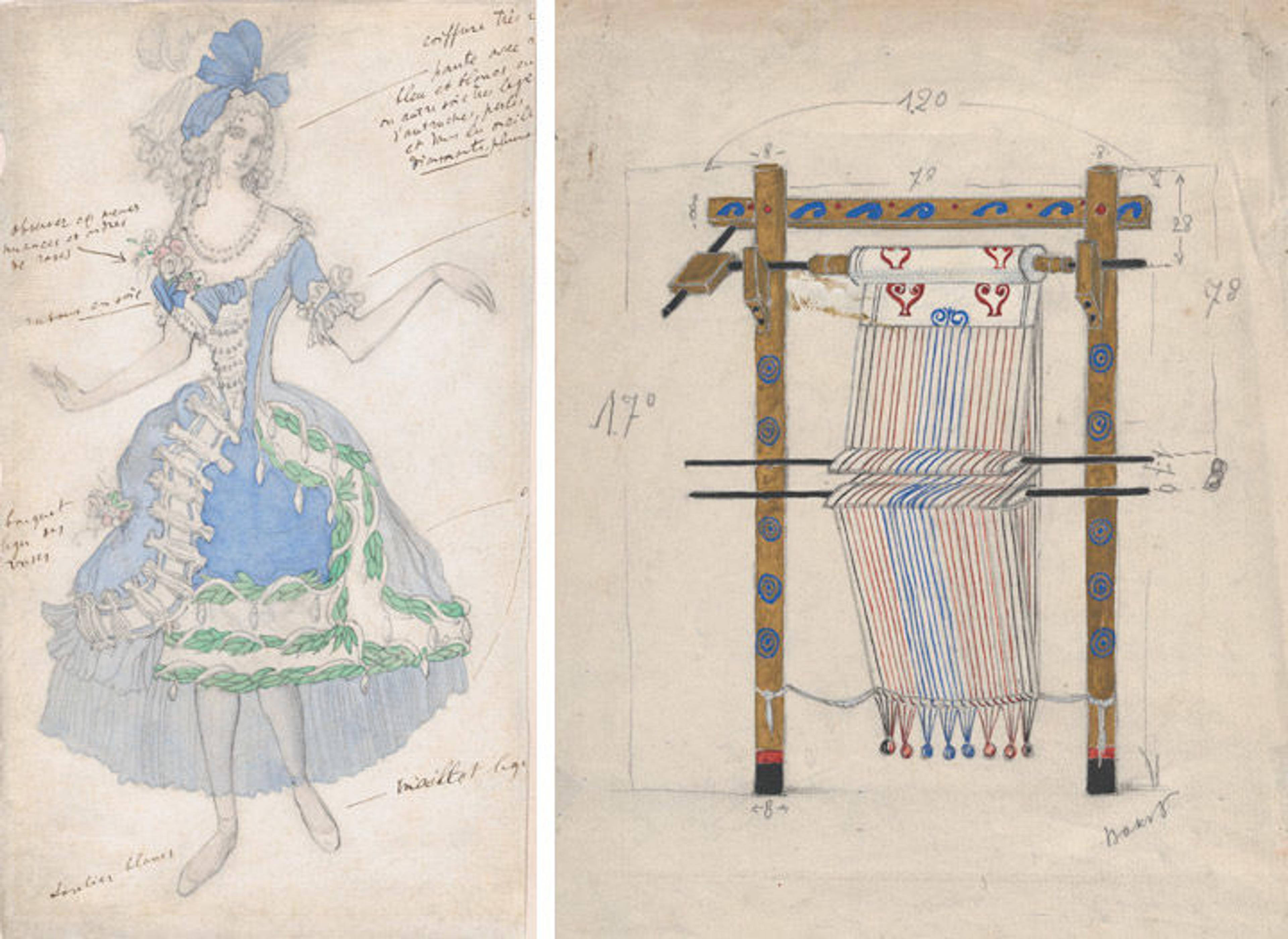 Two designs by Leon Bakst for the Ballet Russes