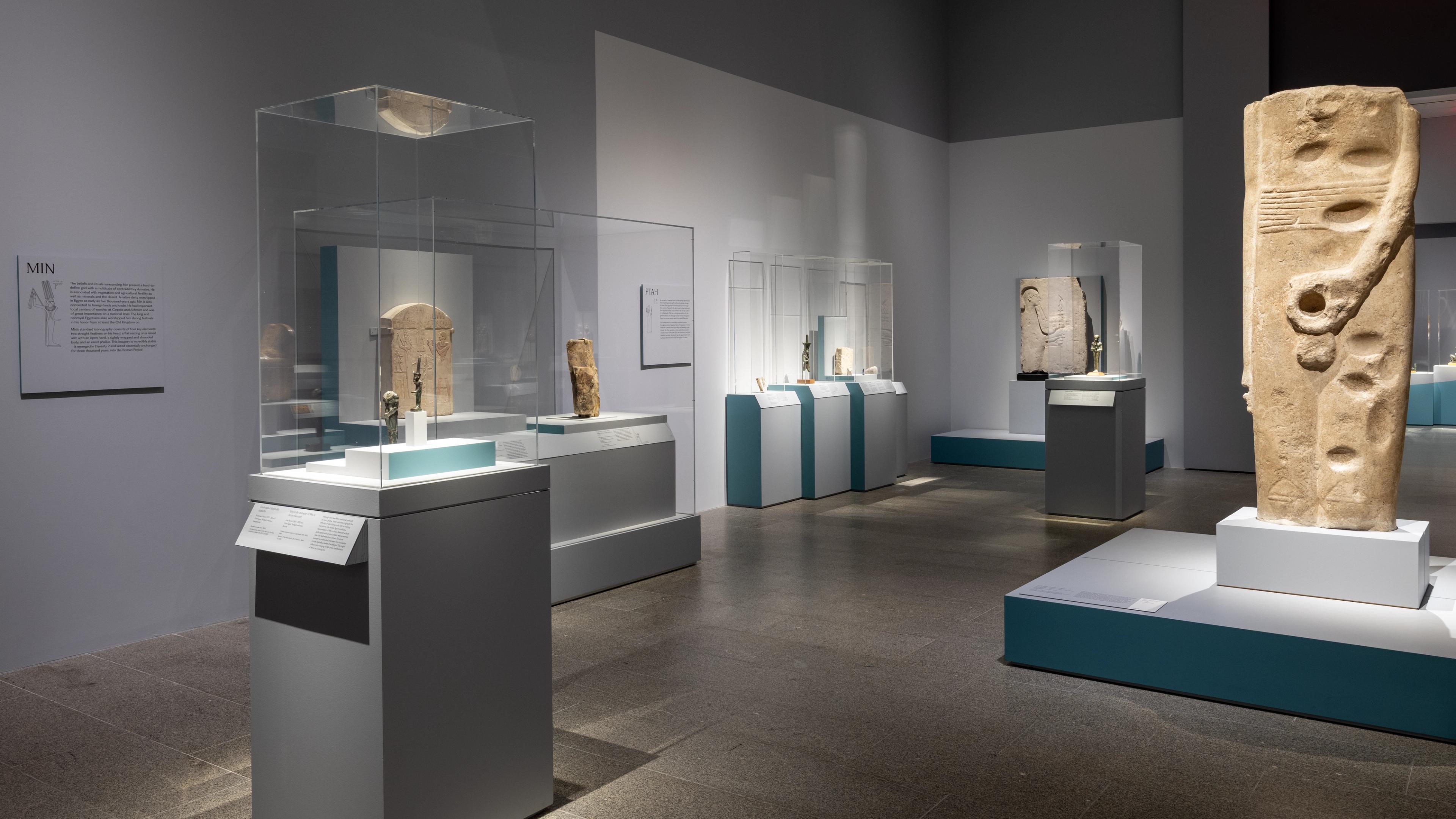 Gallery Installation shot with Egyptian artifacts