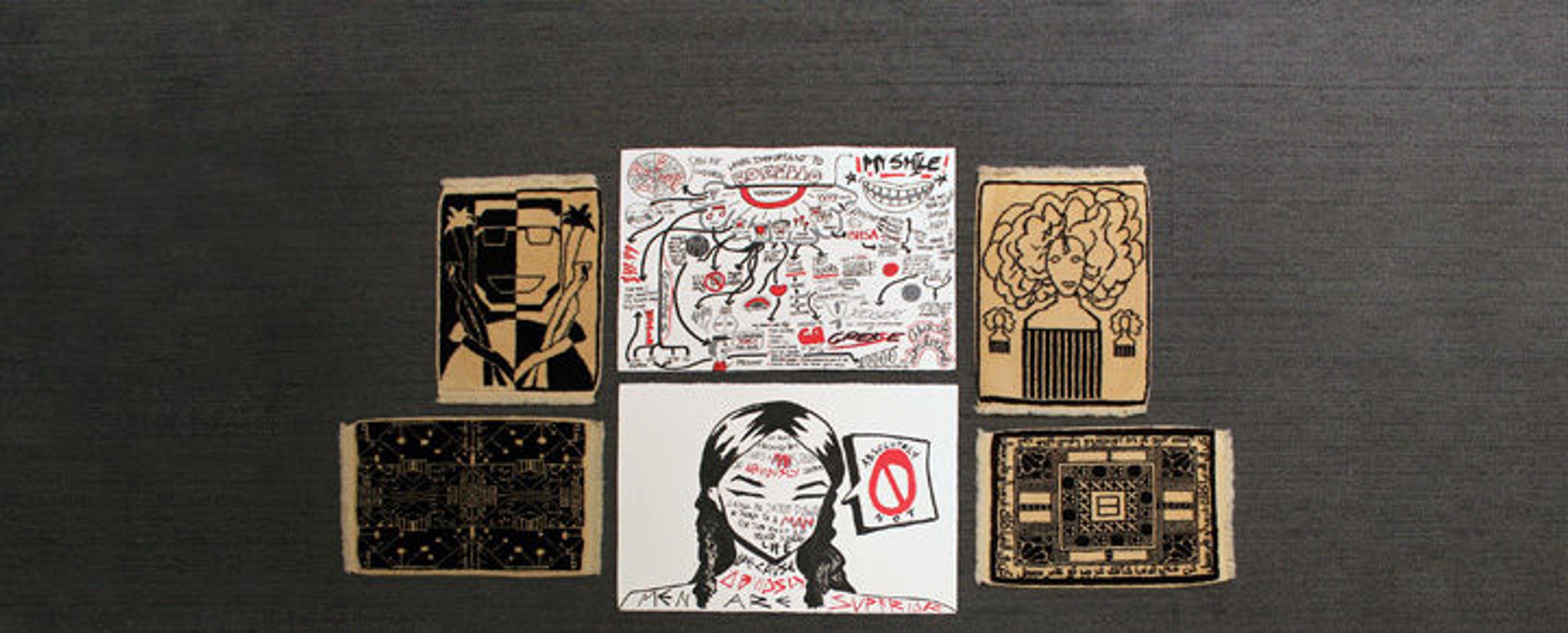 A few of the rugs made by teens at Teens Take The Met