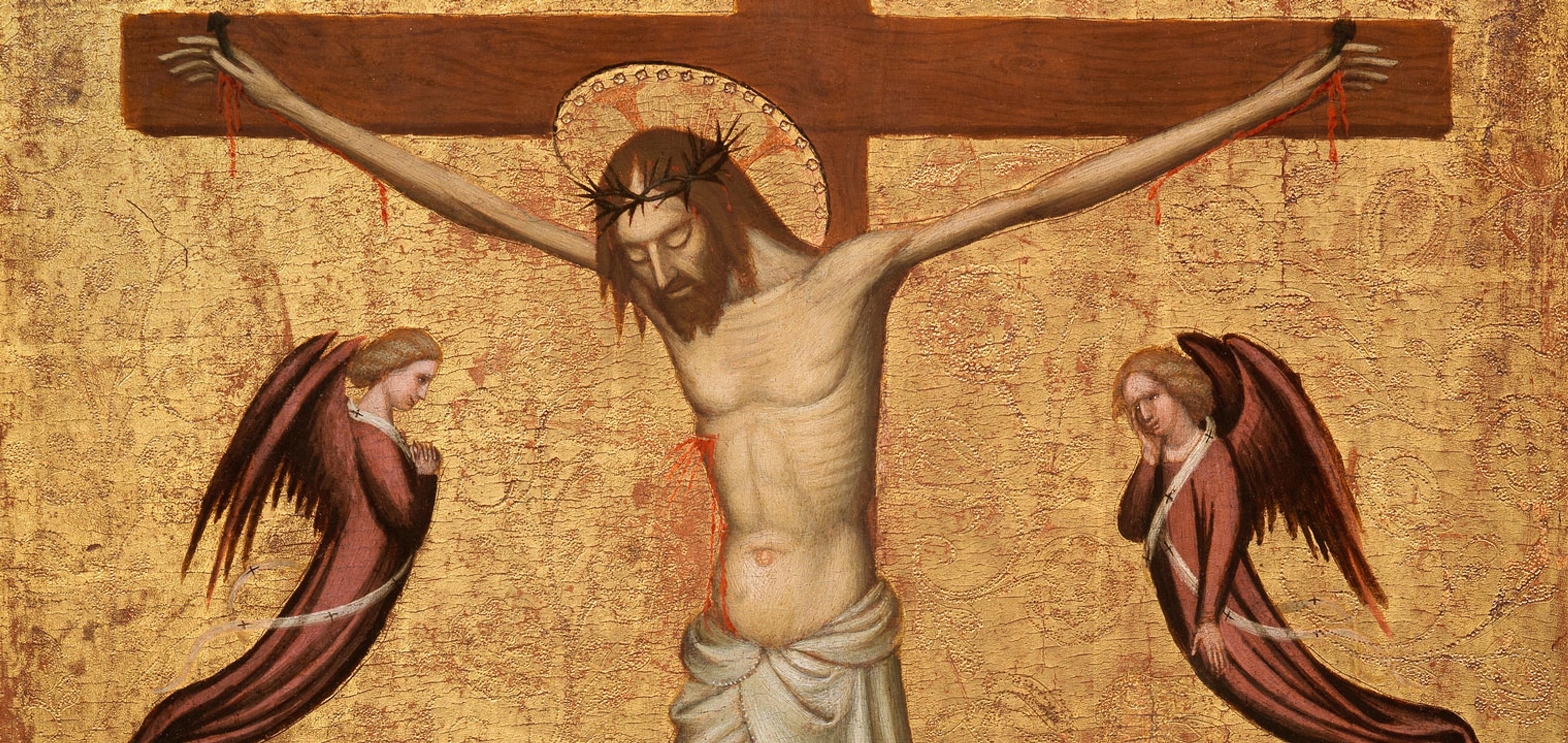 Detail of a 15th-century panel painting of the Crucifixion