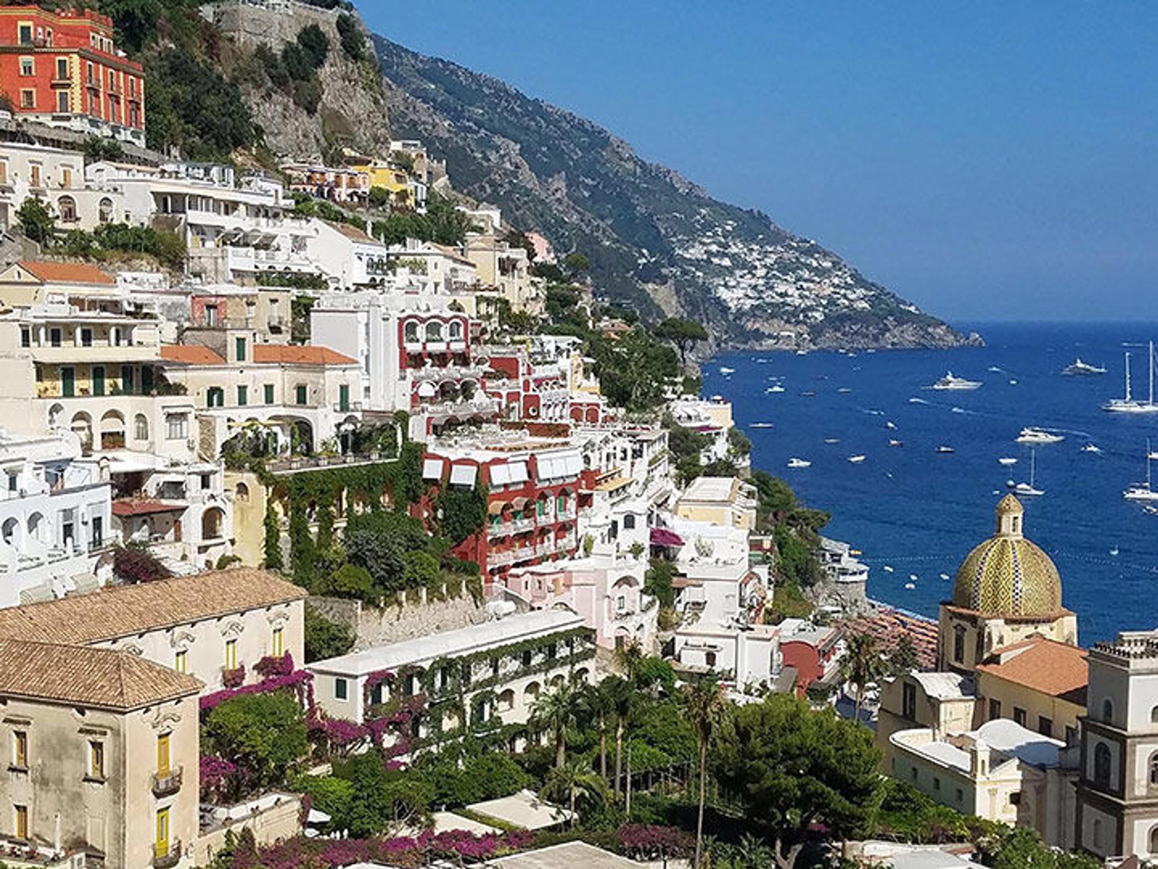 A view of the coastline outside Salerno, Italy