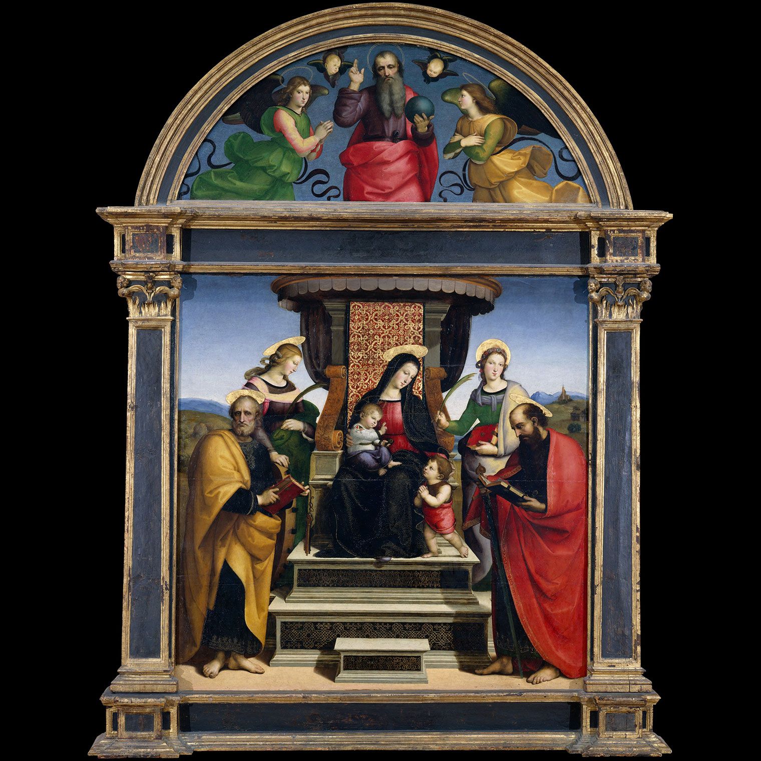Raphael (Raffaello Sanzio or Santi) - Madonna and Child Enthroned