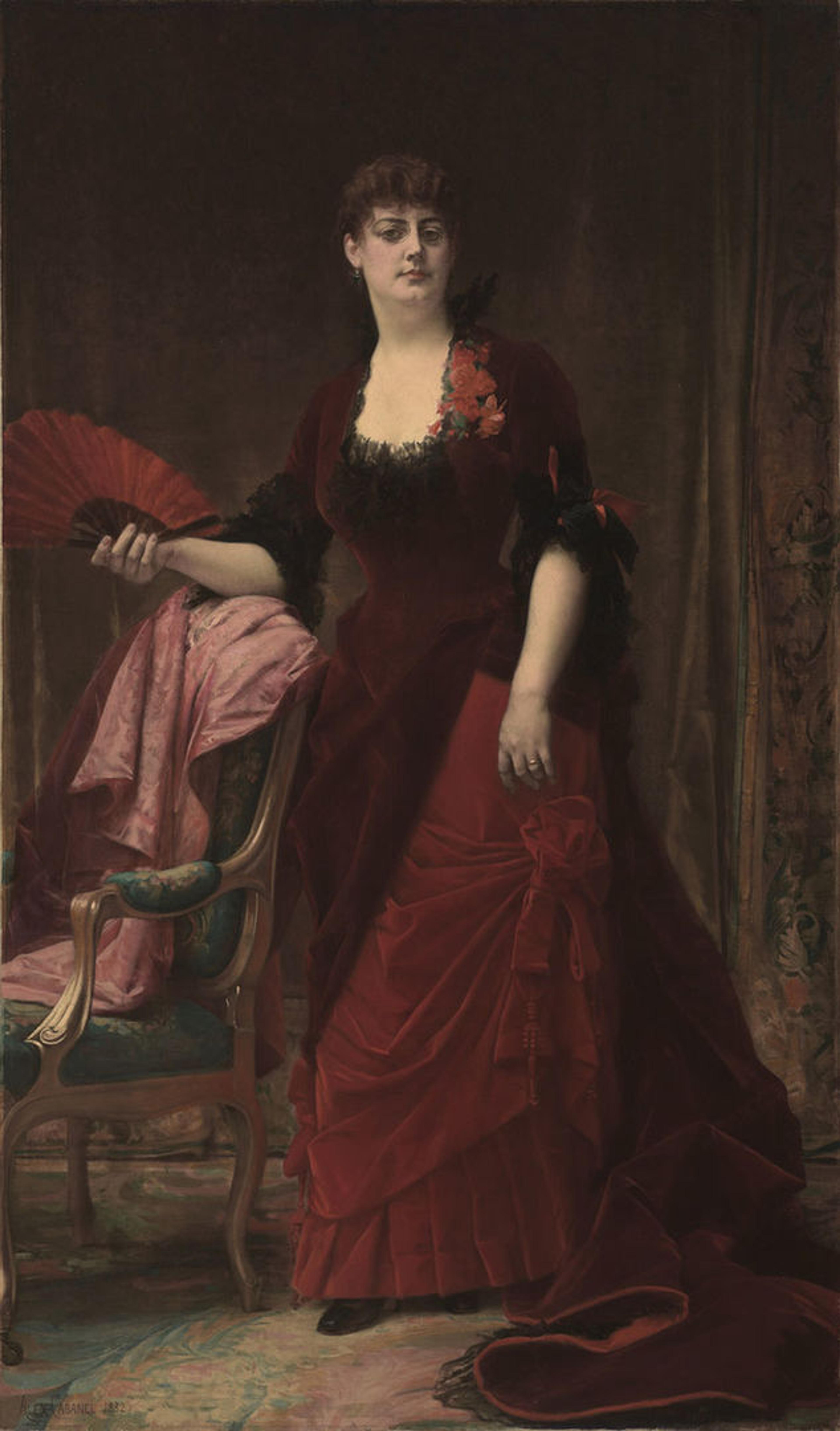 Full-length oil portrait of Arabella Worsham by Alexandre Cabanel