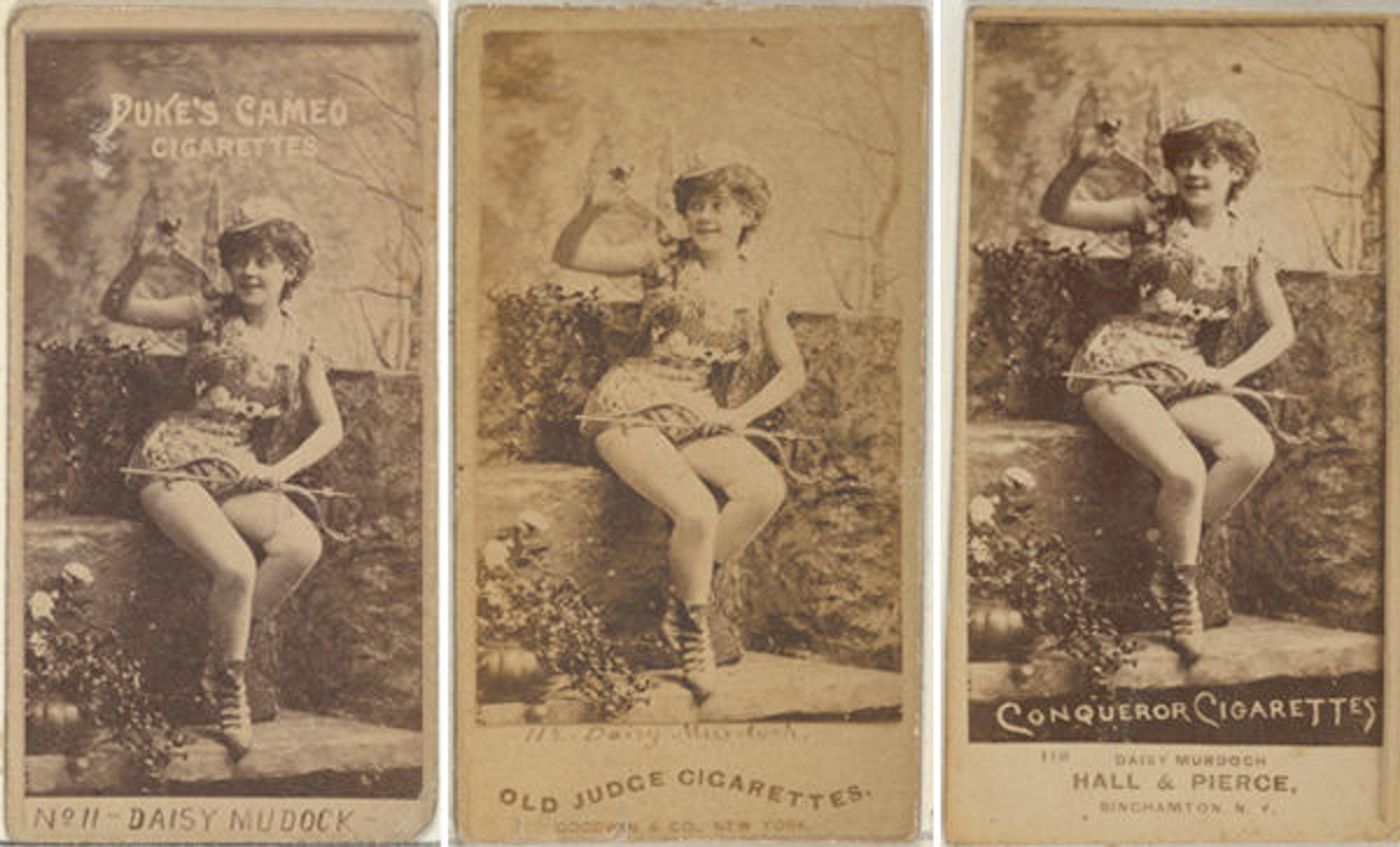 Composite of three tobacco cards