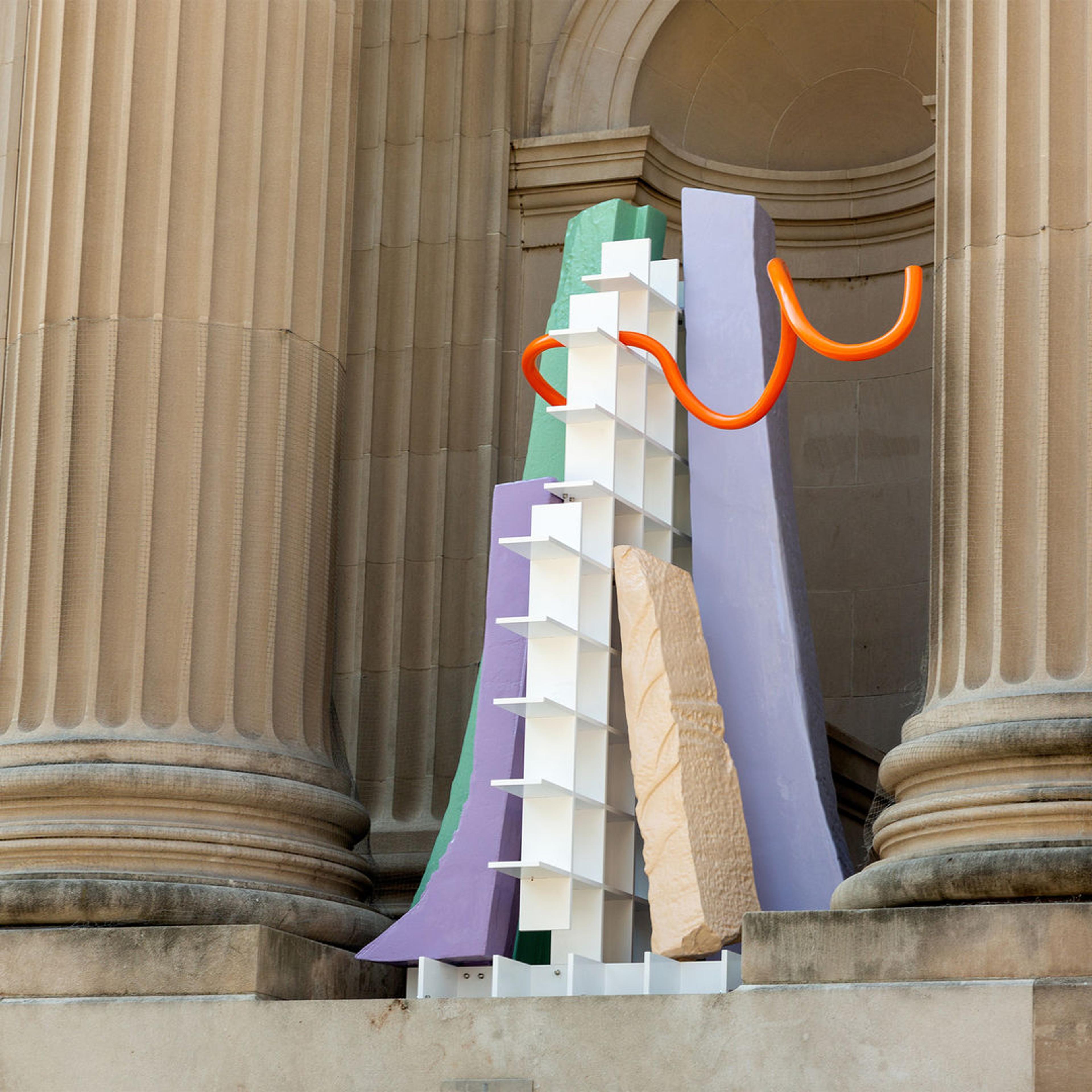 Multi object sculpture, outside of The Metropolitan Museum of Art.