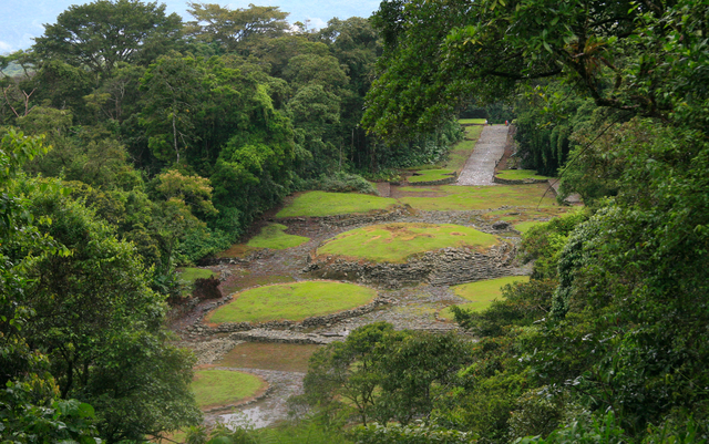 Stone ruins at an archaeological site