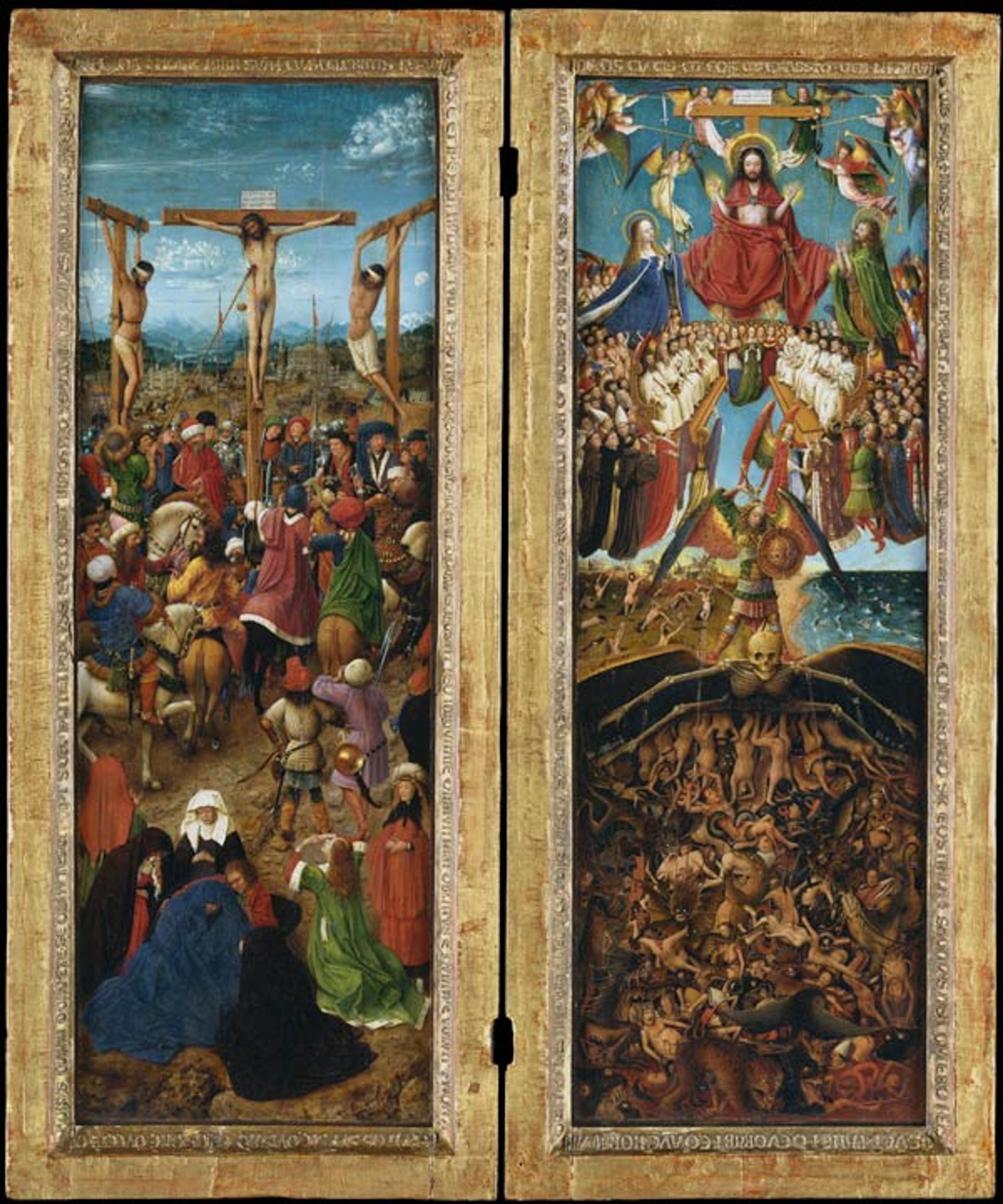 Van Eyck's The Crucifixion; The Last Judgment