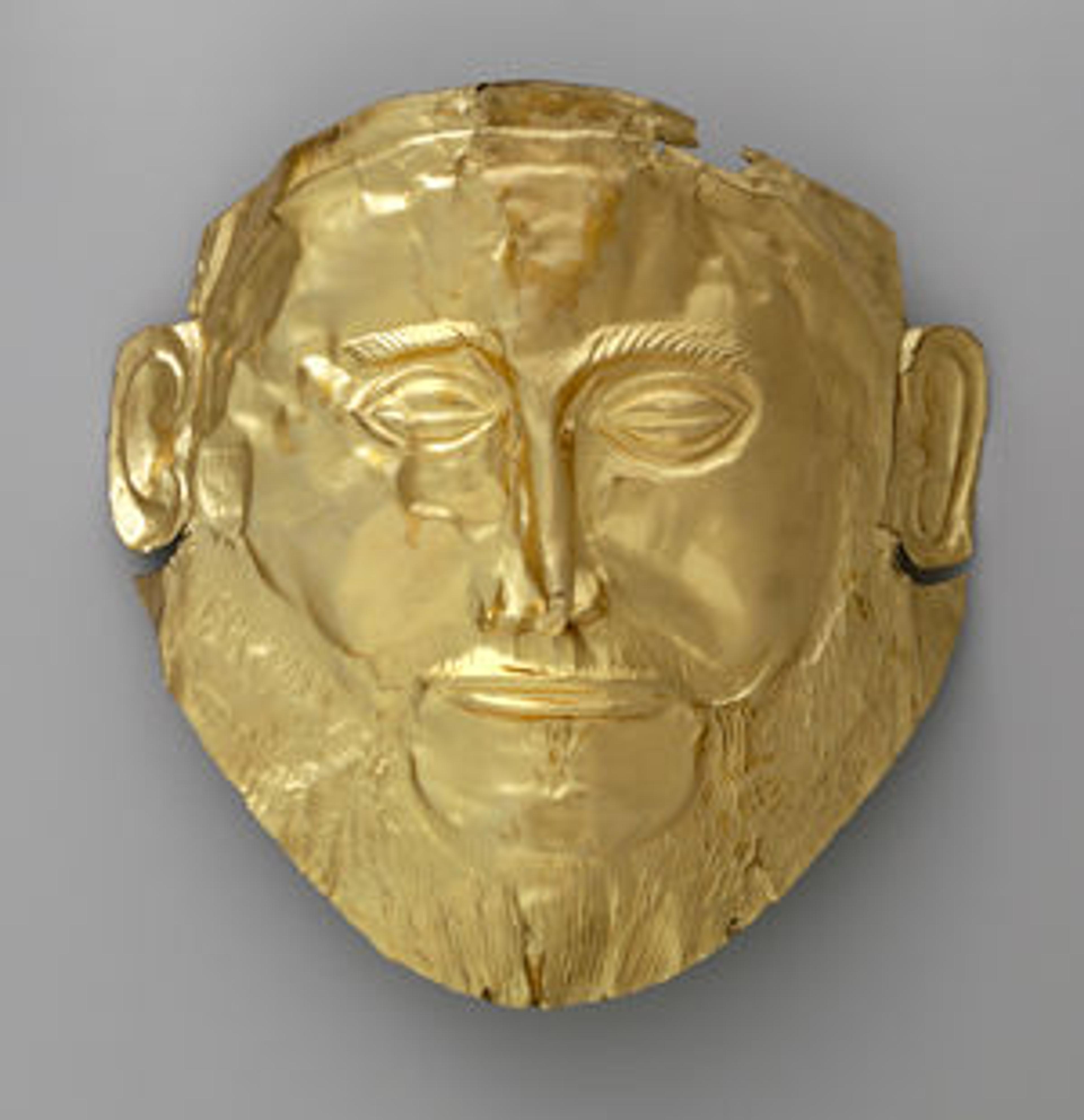 Emile Gilliéron père (Swiss, 1850–1924) | Electrotype reproduction of the gold "Mask of Agamemnon" from Mycenae, ca. 1906 | 06.224