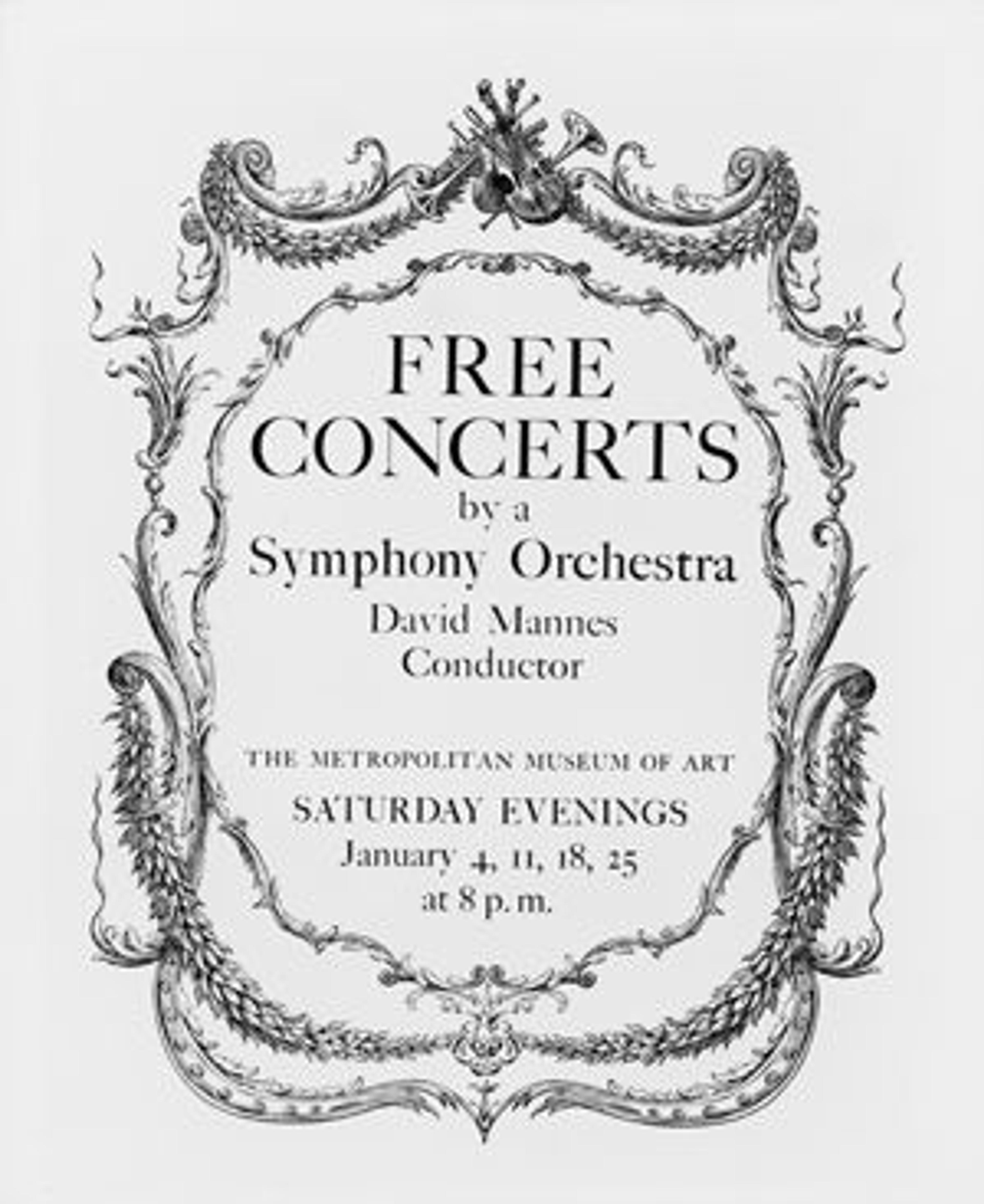 Poster announcing the 1936 Mannes concerts