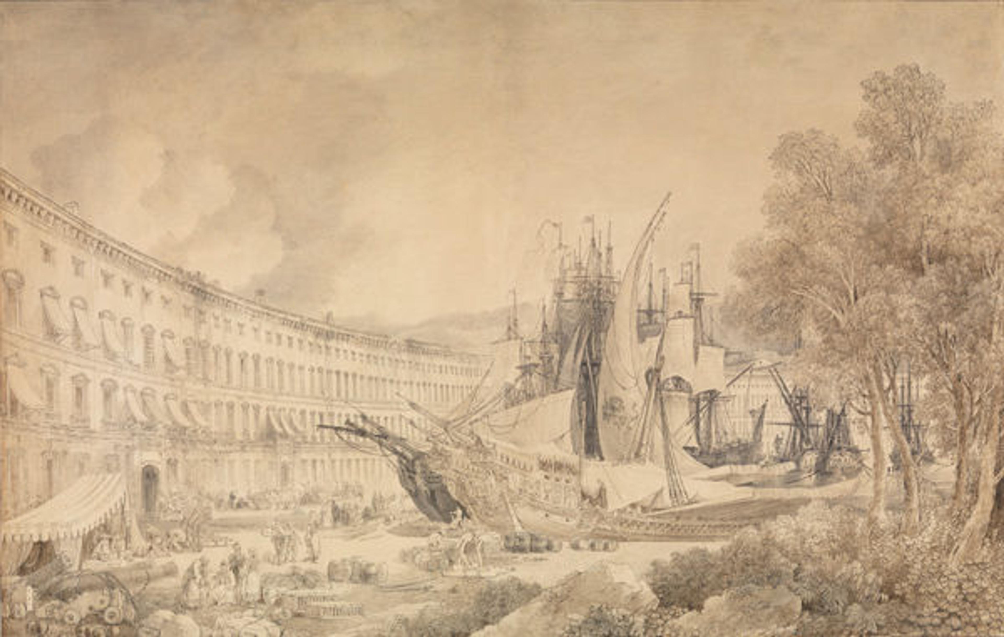 Louis François Cassas, View of Messina Harbor, 1783