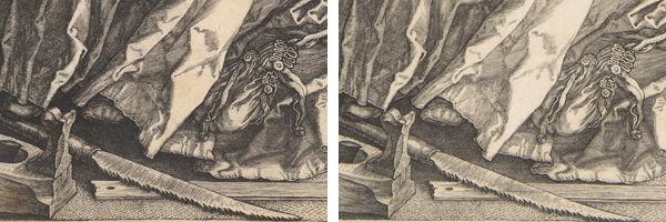 Details of two prints of Melancolia