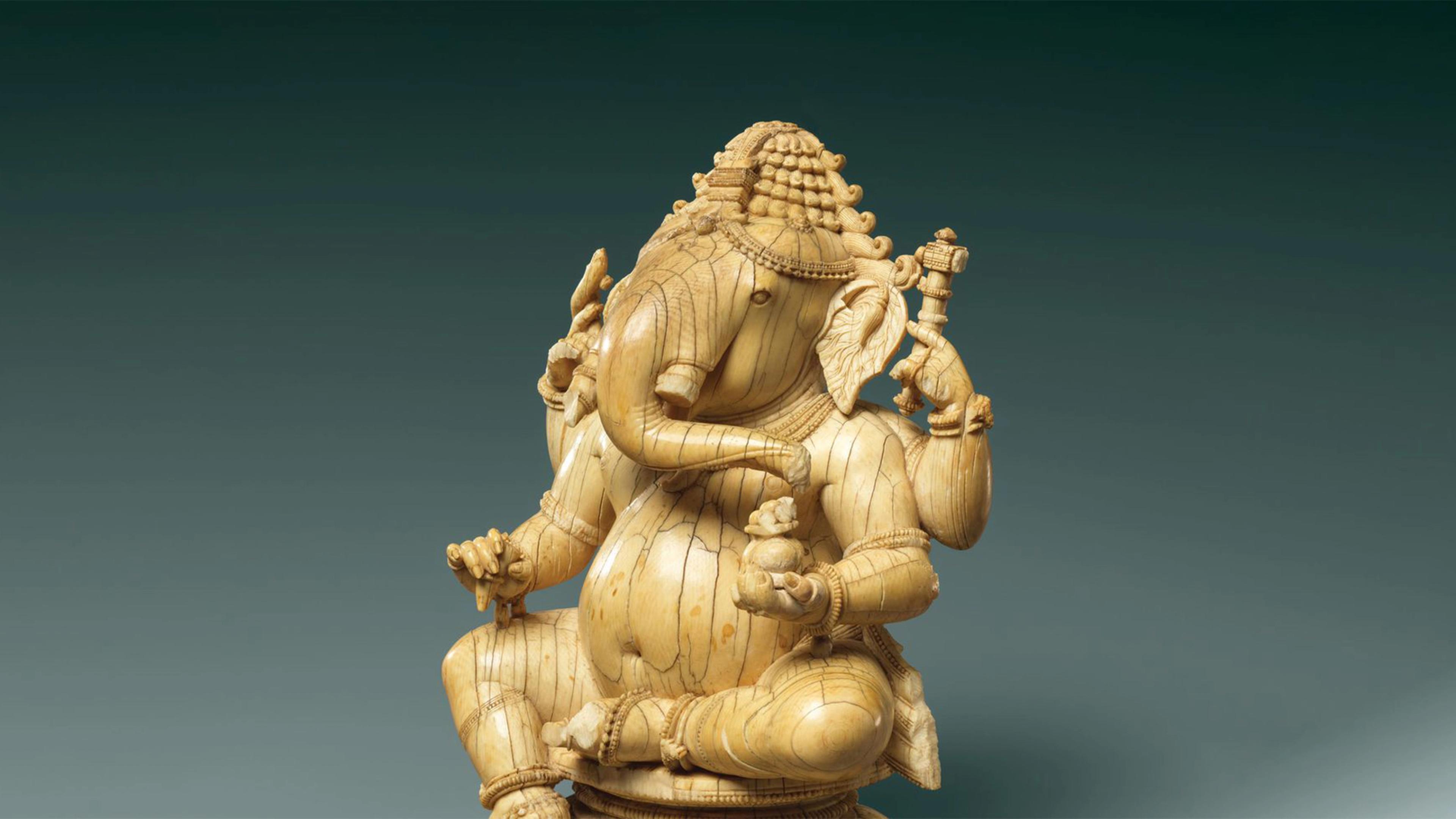 Traditional wooden Hindu elephant