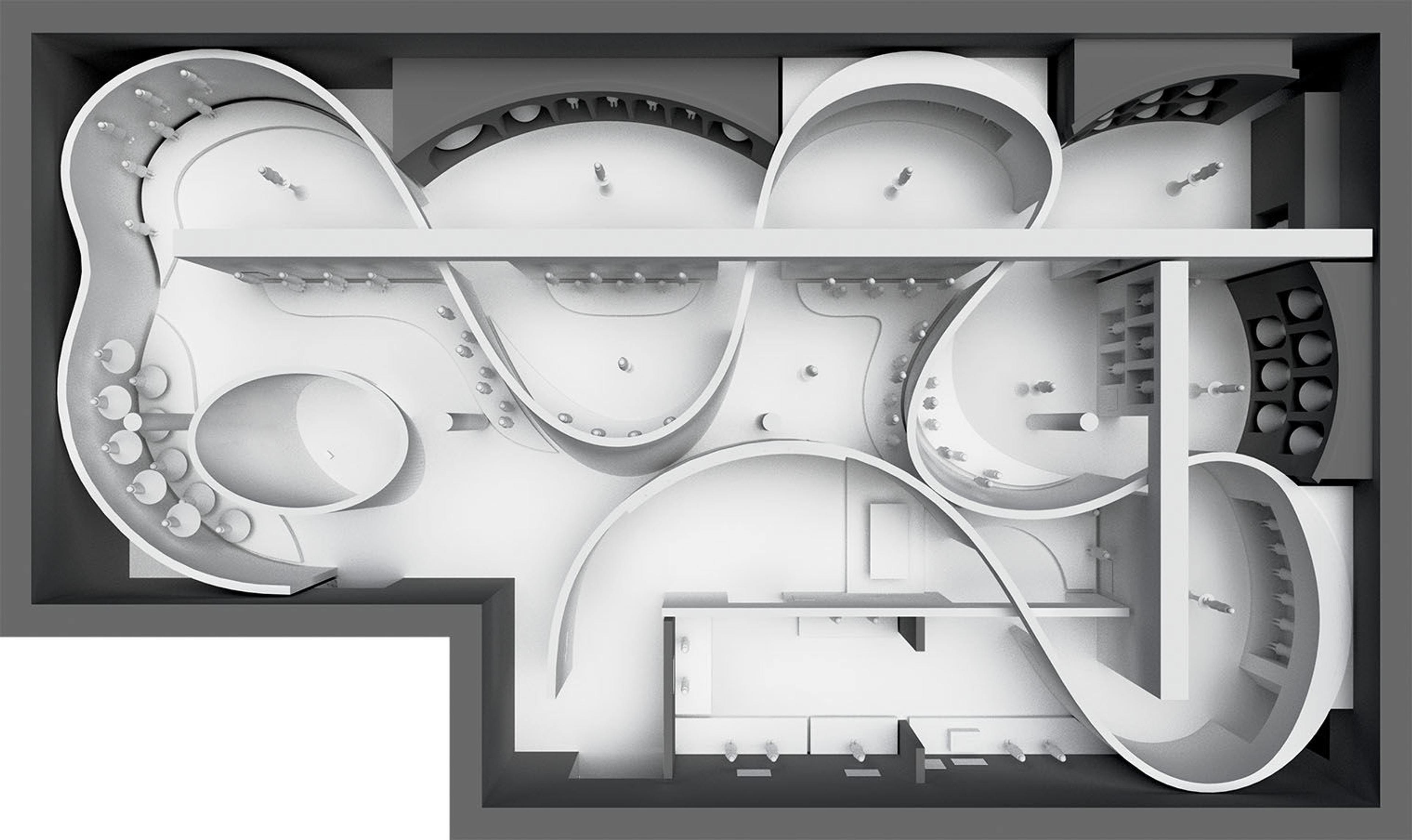 Concept 3D image rendering by the architect Tadeo Ando.
