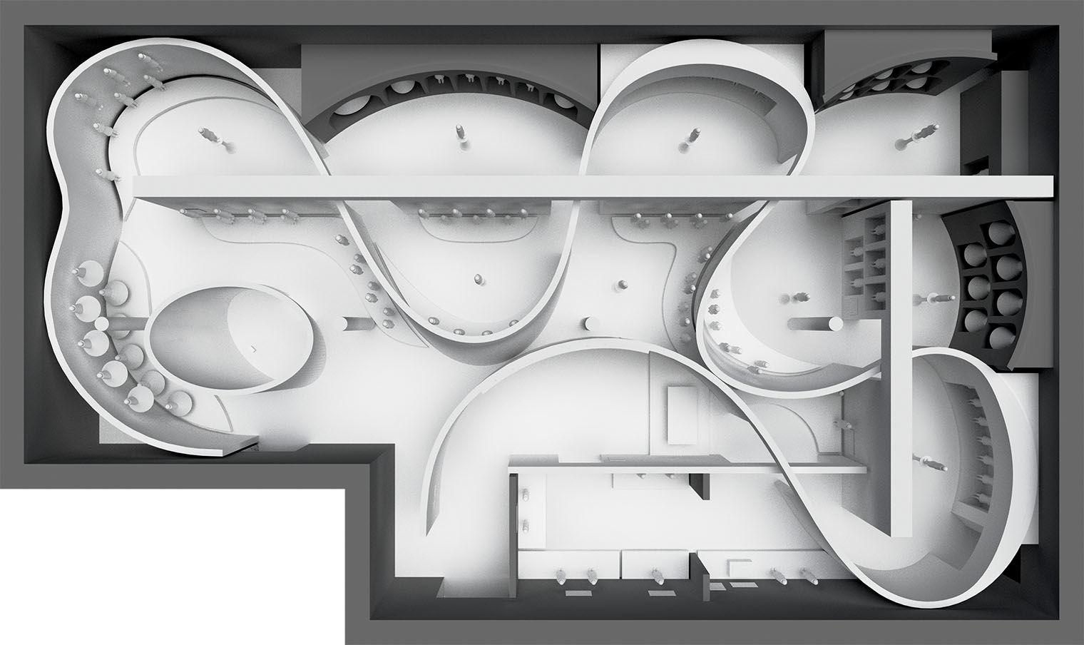 Concept 3D image rendering by the architect Tadeo Ando.