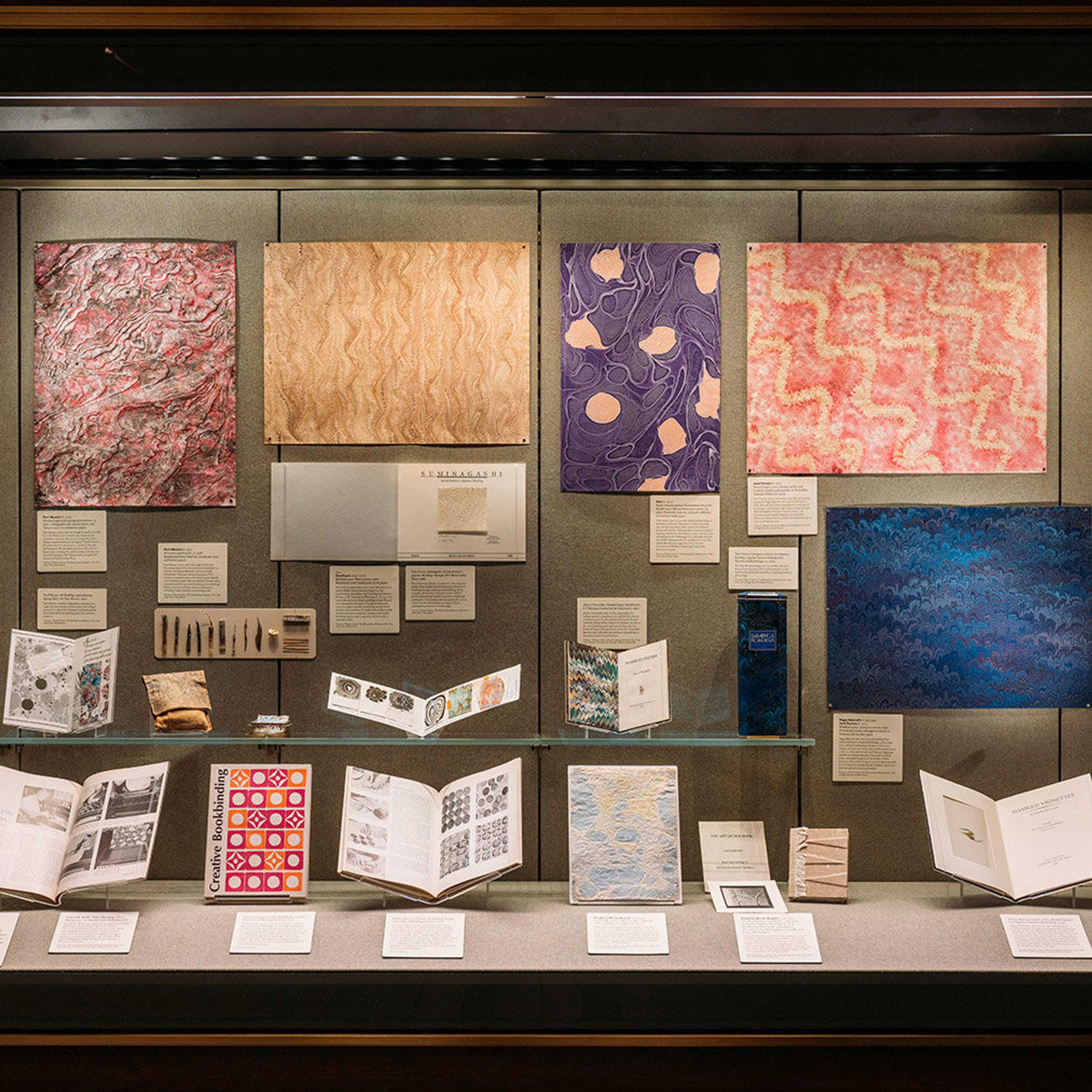 Papers on display in the exhibit