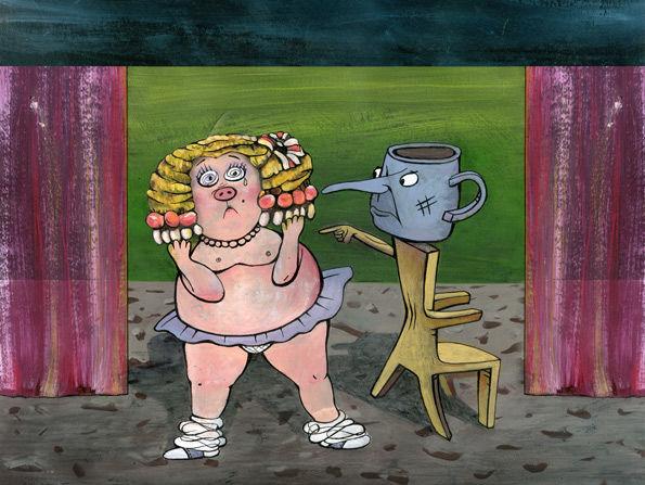 Gloria—A Pig Tale, design sketch by Doug Fitch