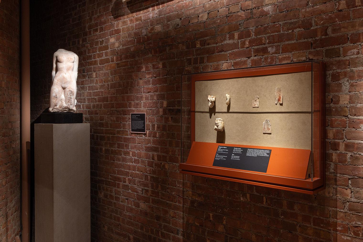 interior shot of gallery 304 that's a brick walled series of rooms.