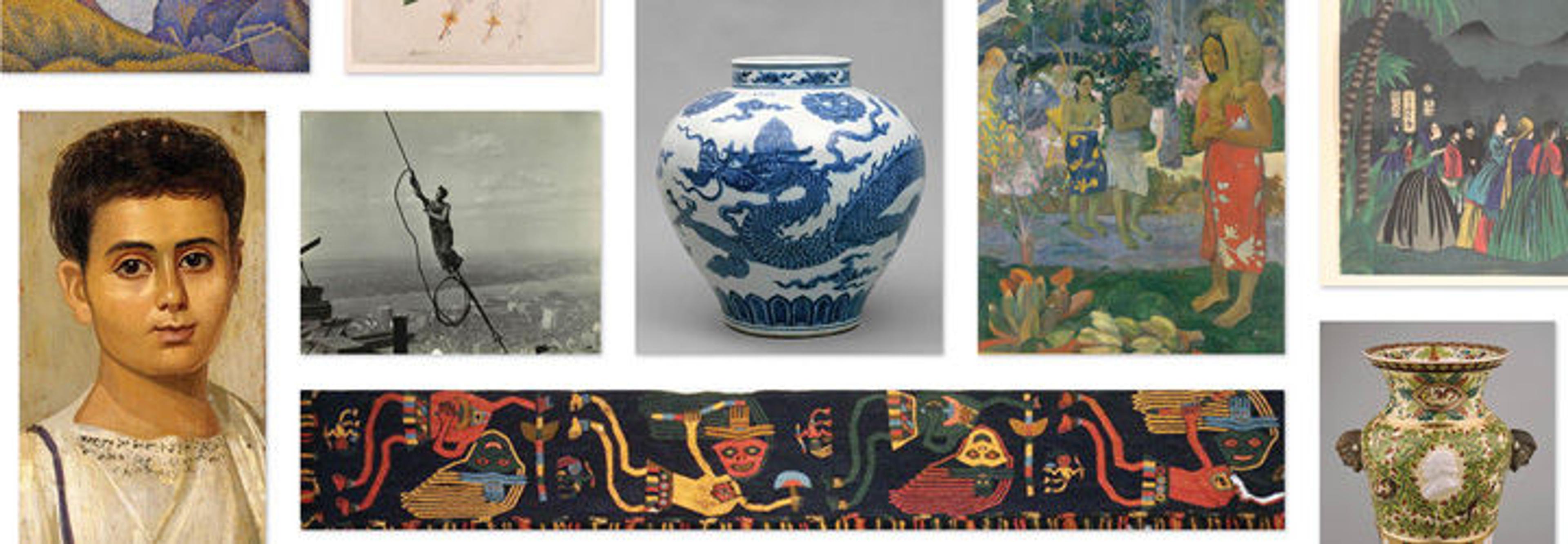 Collage of images of public-domain artworks in The Met collection